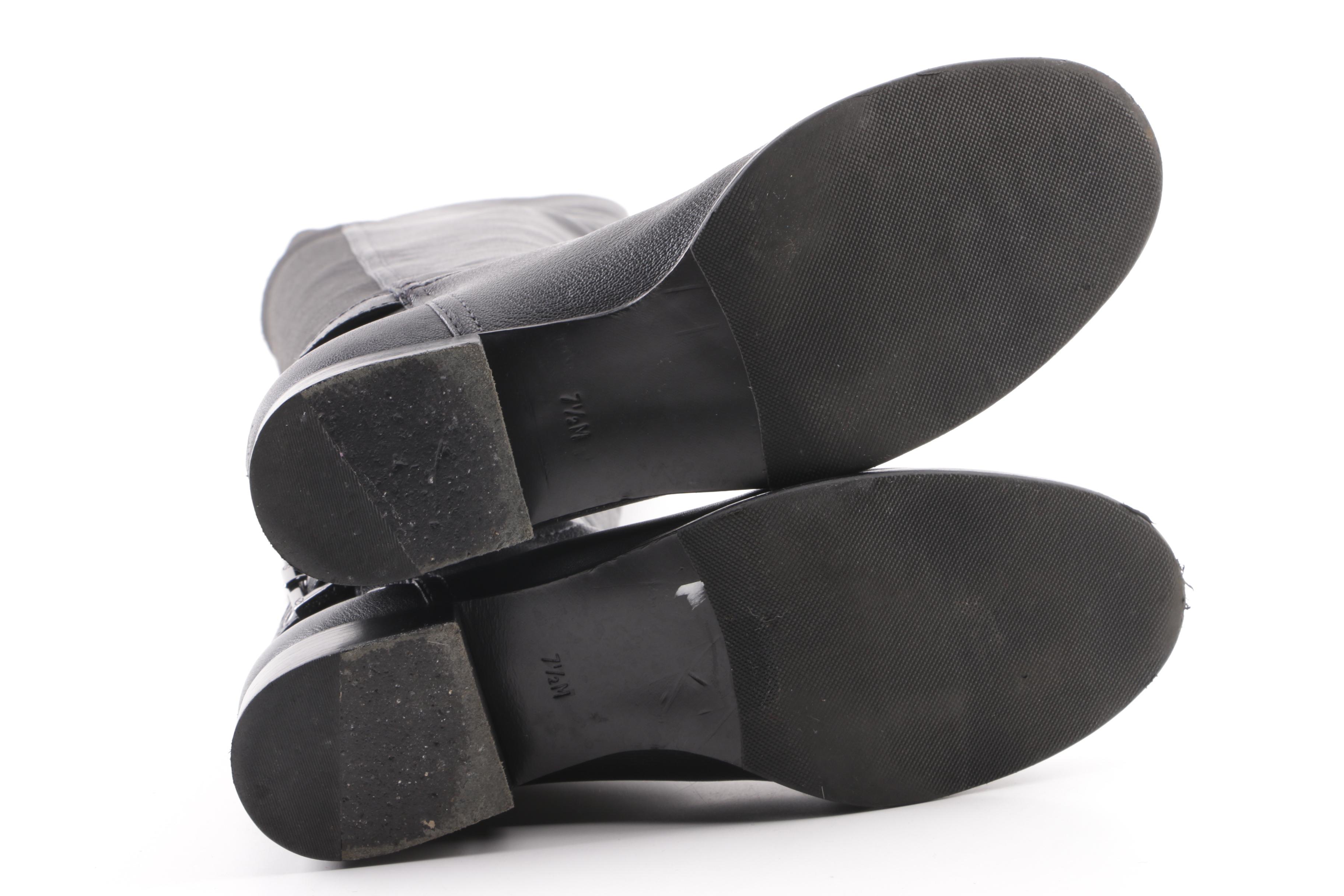 Tory Burch Black Leather Over-the-Knee Boots