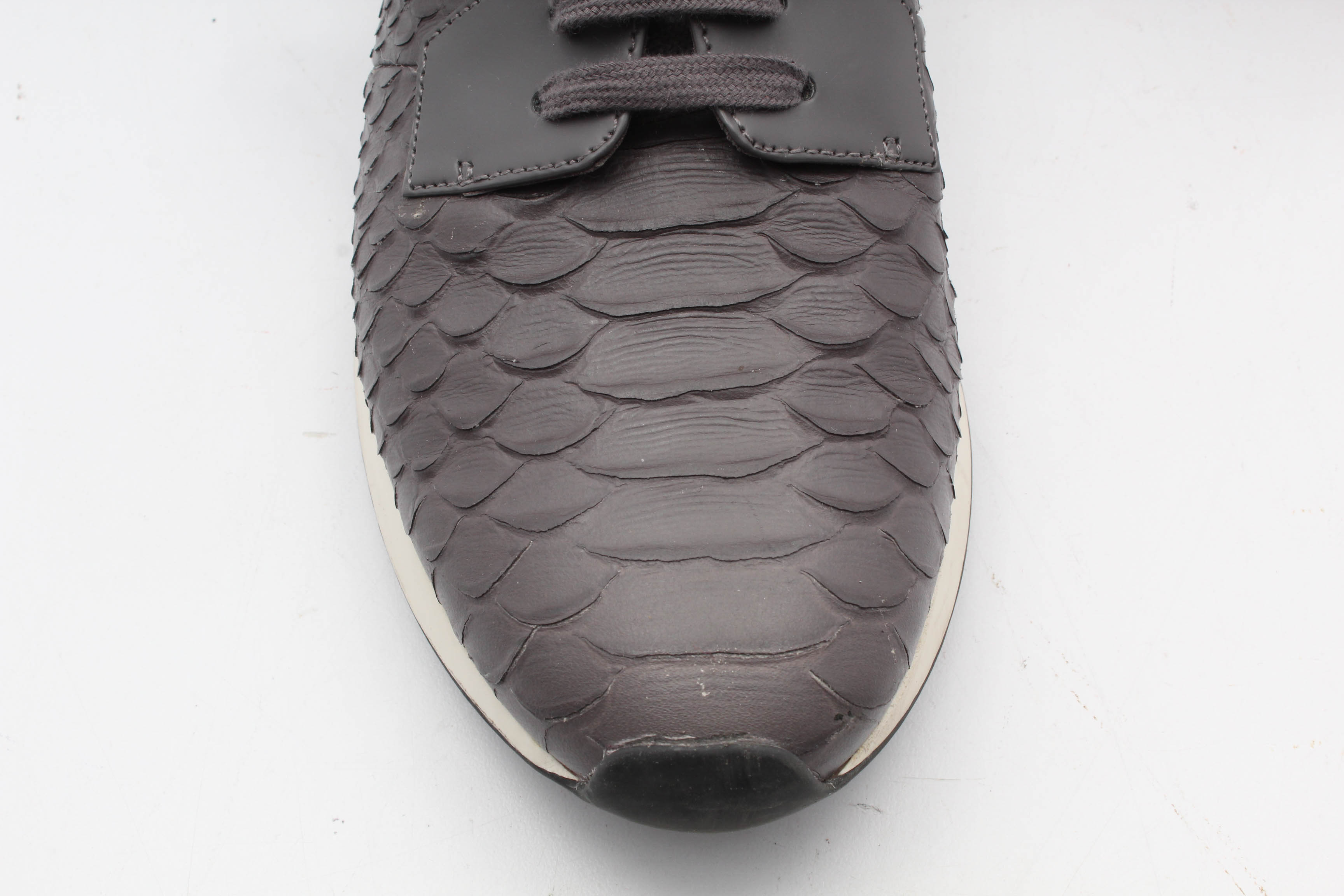 Vince Reptile Textured Grey Leather Shoes