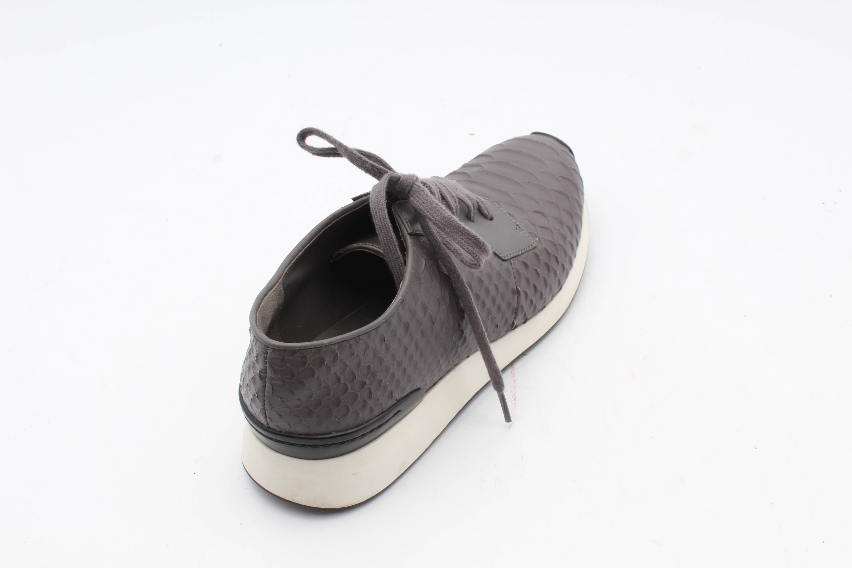 Vince Reptile Textured Grey Leather Shoes