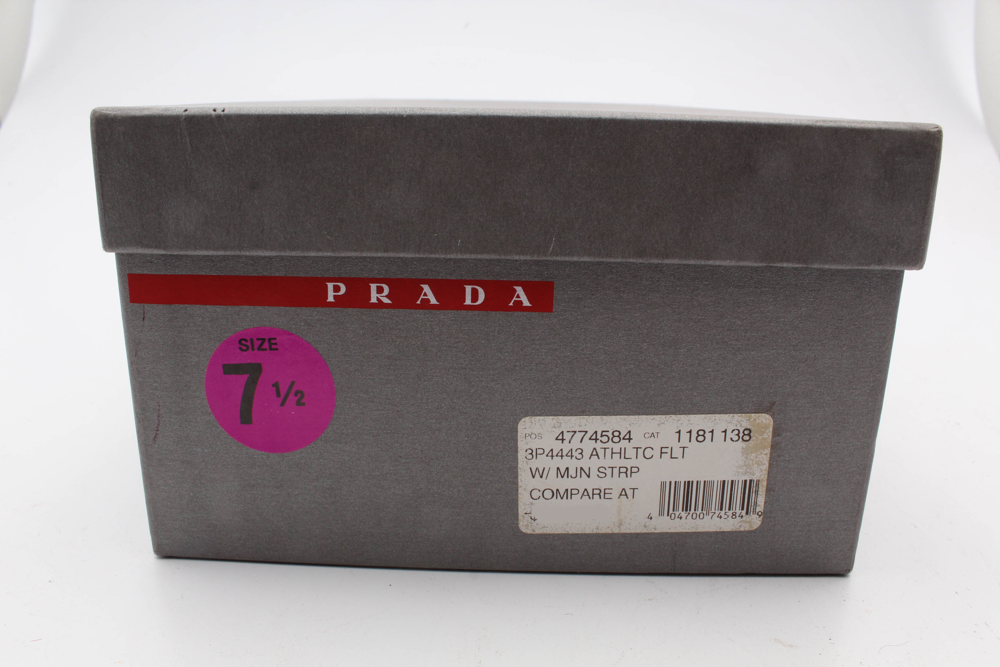 Prada Silver Metallic Leather Flats