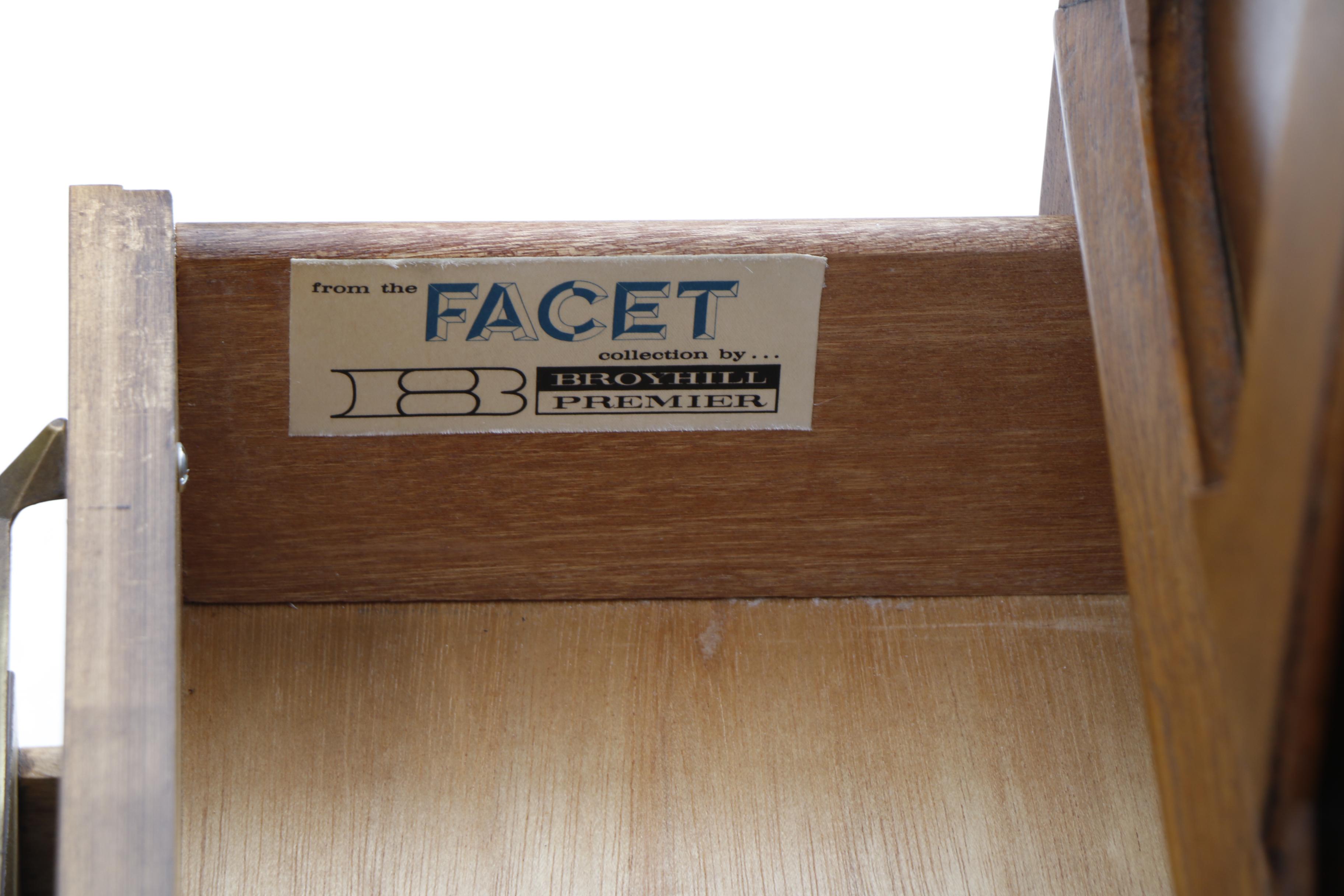 Mid Century Style Broyhill Premier "Facet Collection" Highboy in Walnut