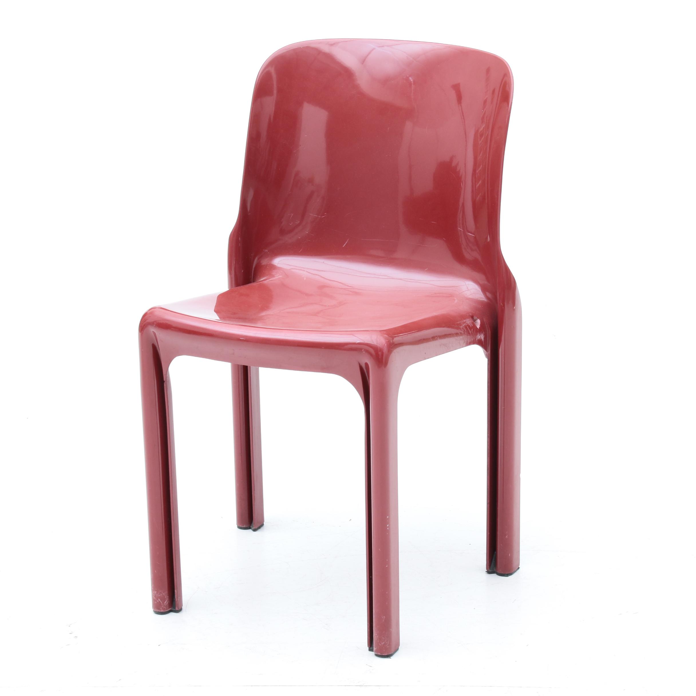 Italian "Selene" Molded Plastic Stacking Chairs by Vico Magistretti for Artemide
