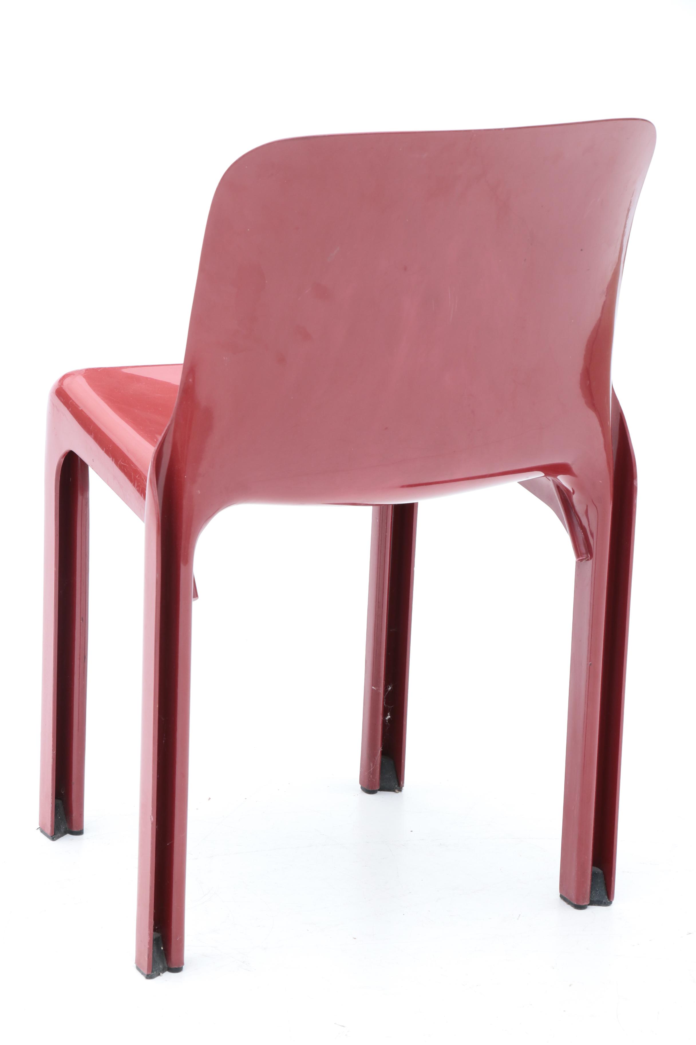 Italian "Selene" Molded Plastic Stacking Chairs by Vico Magistretti for Artemide