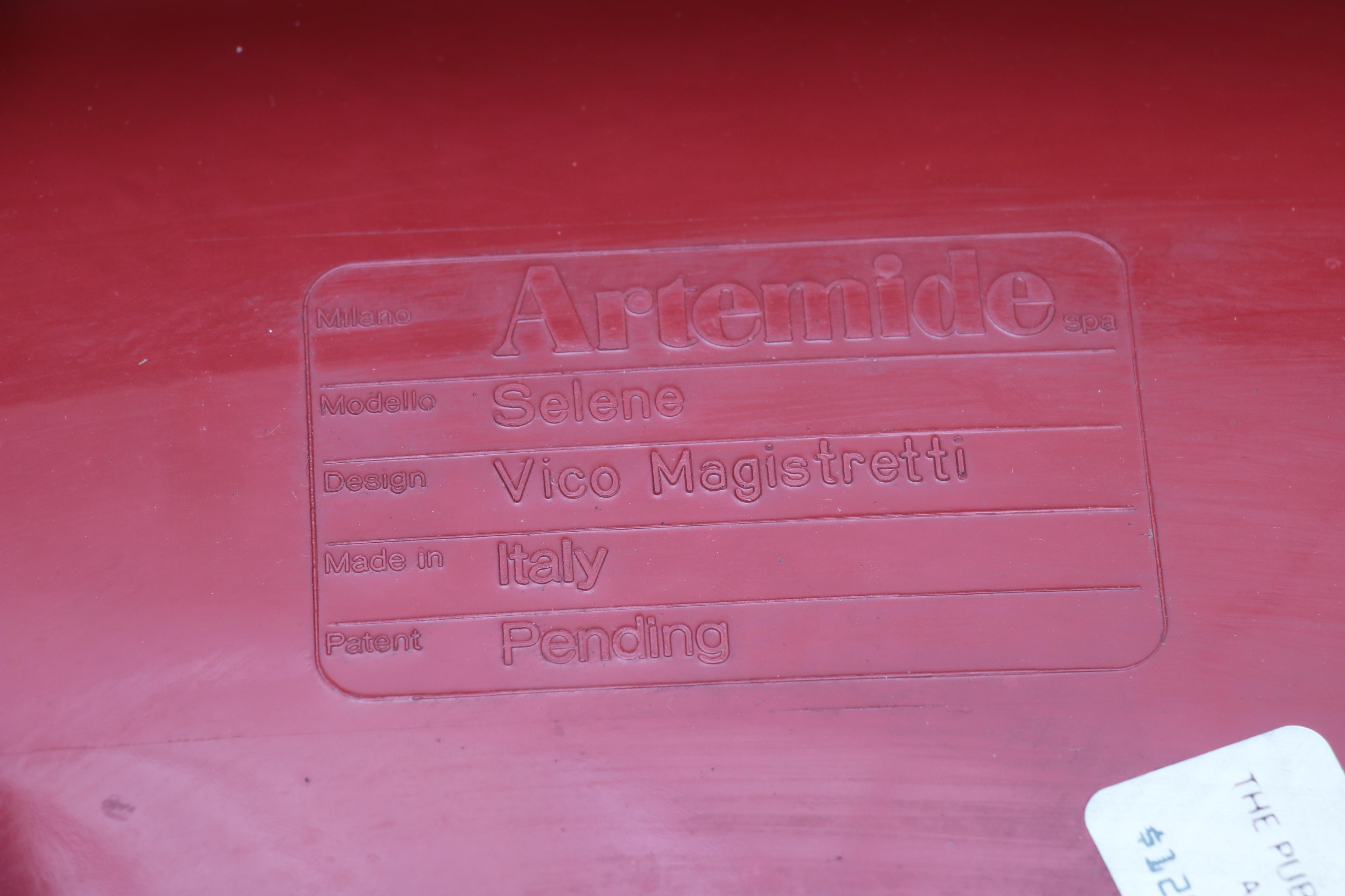 Italian "Selene" Molded Plastic Stacking Chairs by Vico Magistretti for Artemide