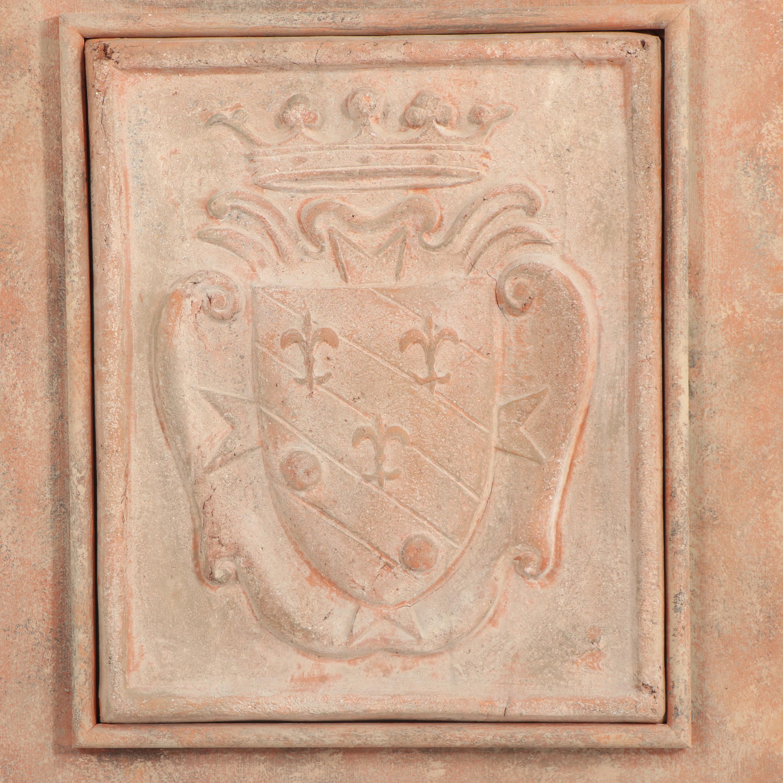 Cast Ceramic Panel with Coat of Arms Motif