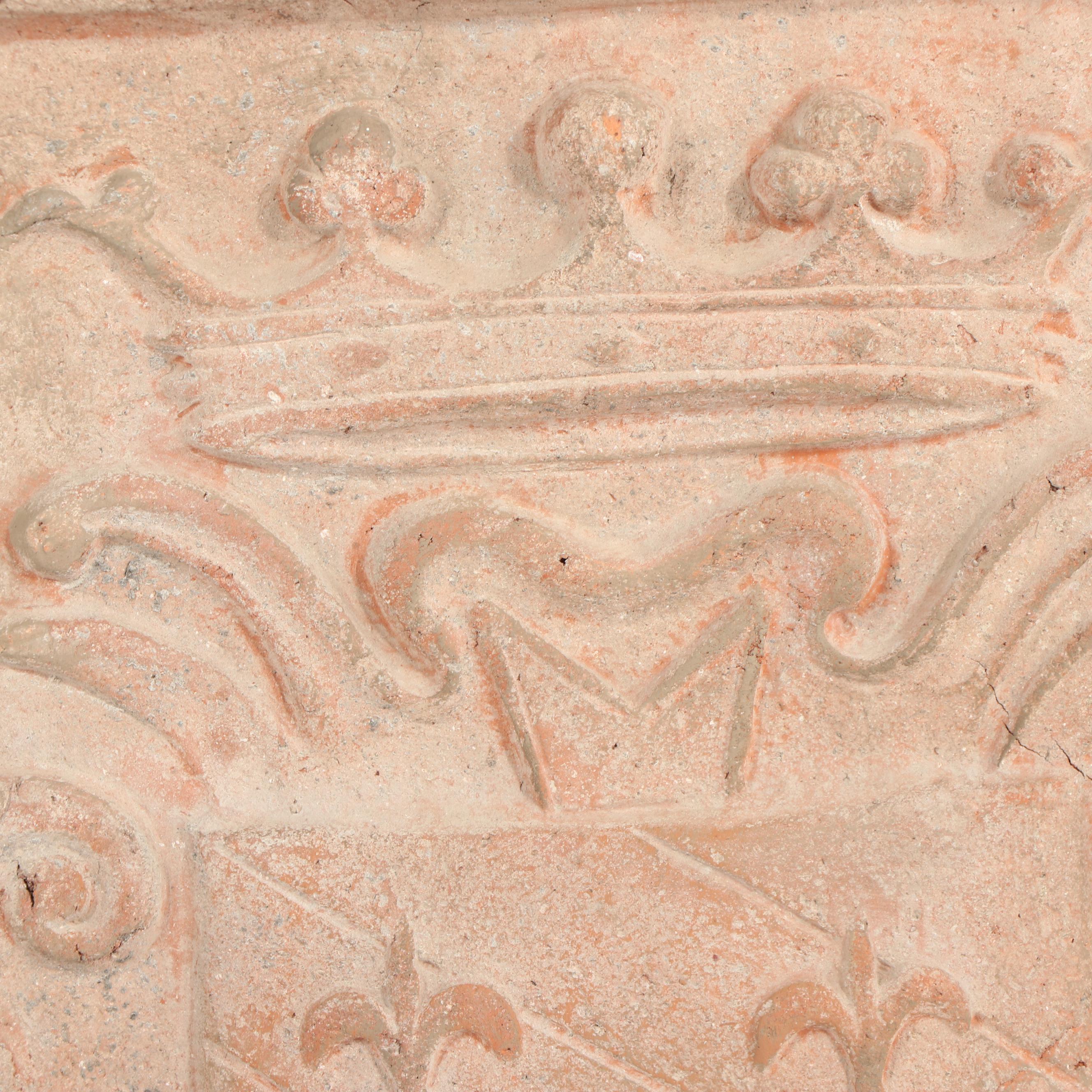 Cast Ceramic Panel with Coat of Arms Motif