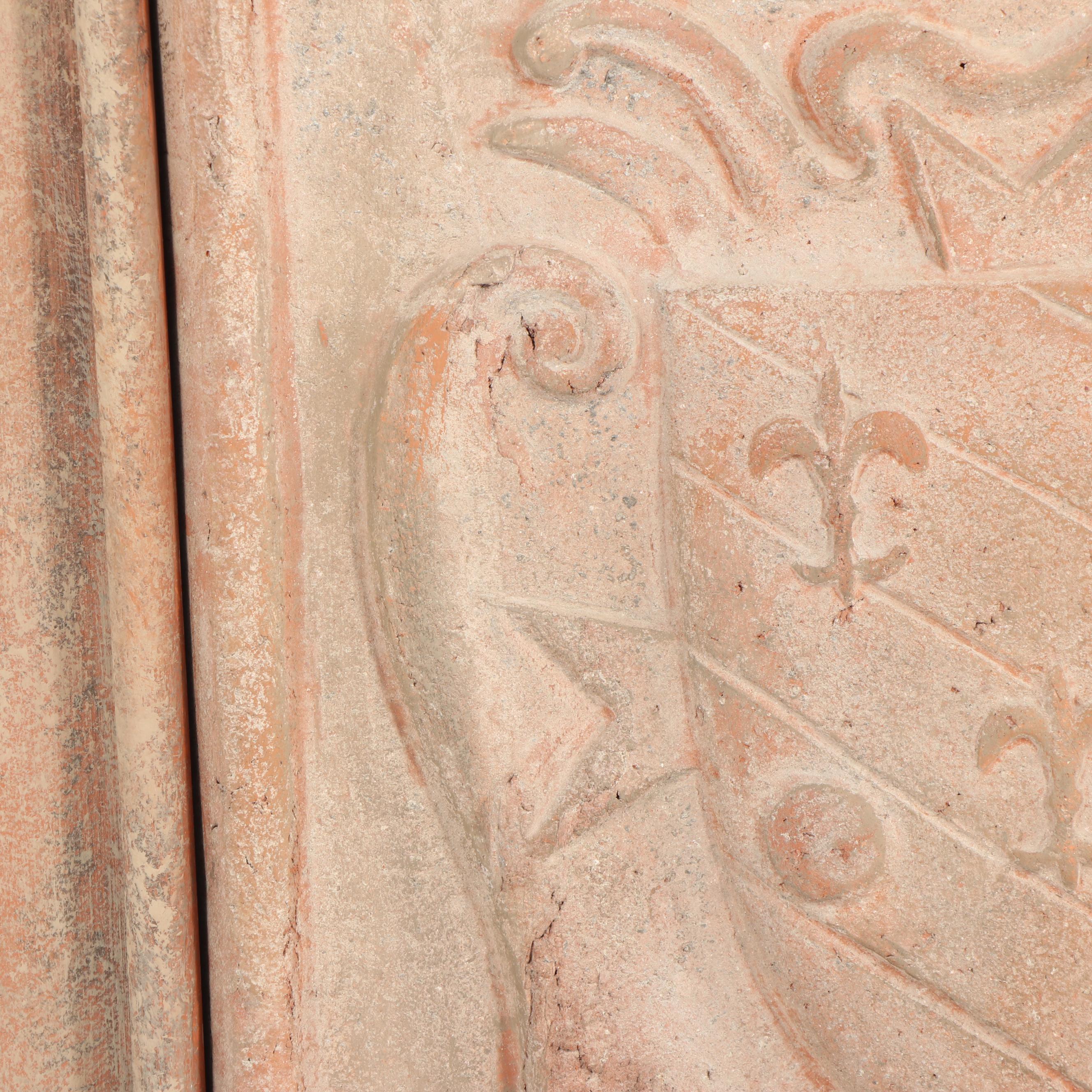 Cast Ceramic Panel with Coat of Arms Motif