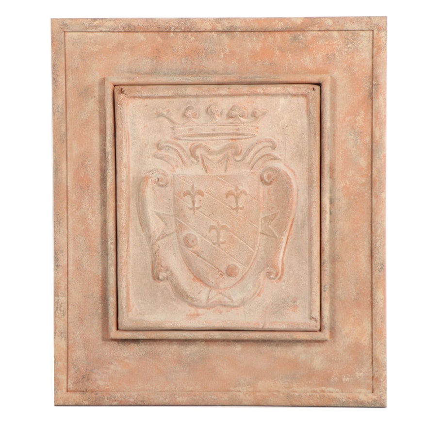 Cast Ceramic Panel with Coat of Arms Motif