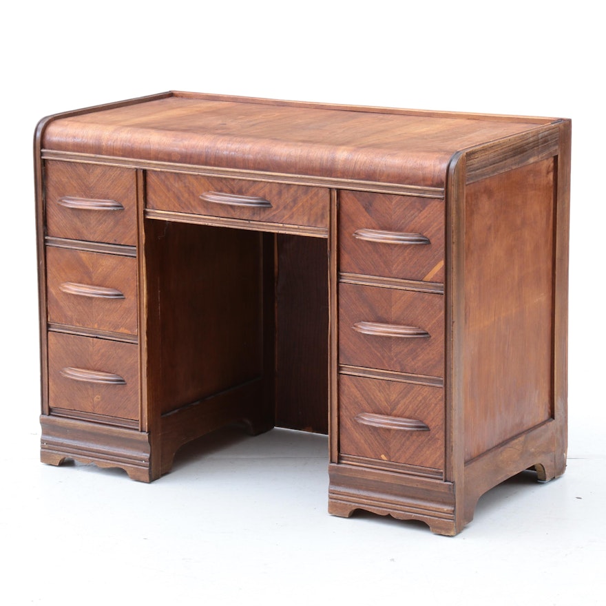 Art Deco Kneehole Desk, Early to Mid-20th Century