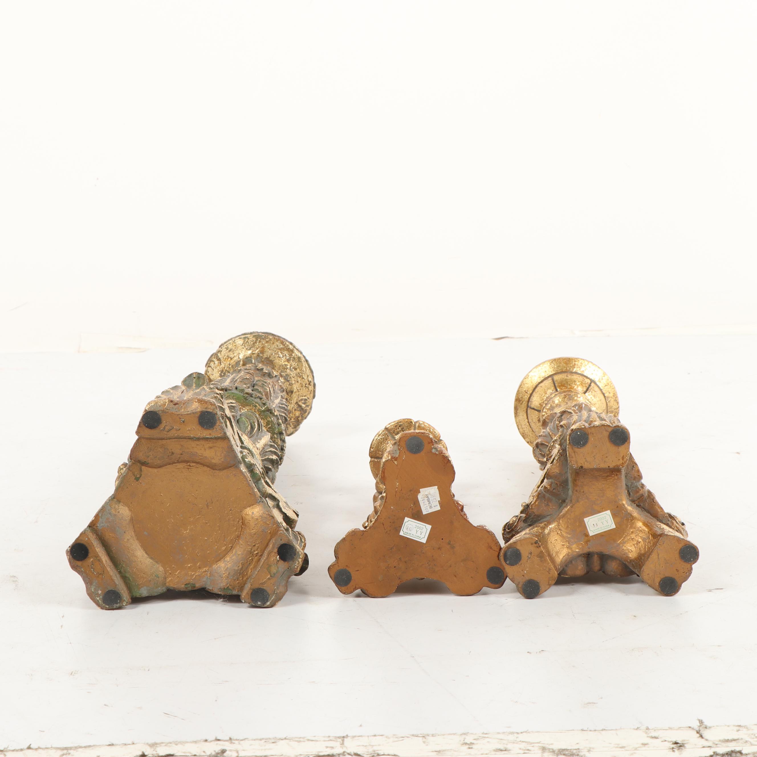 Rococo Style Cast Resin Candleholders