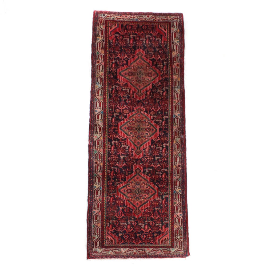 Semi-Antique Hand-Knotted Persian Malayer Runner