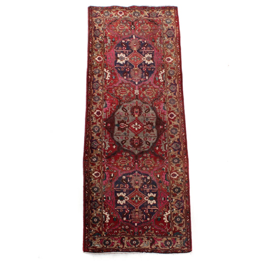Semi-Antique Hand-Knotted Persian Heriz Long Rug