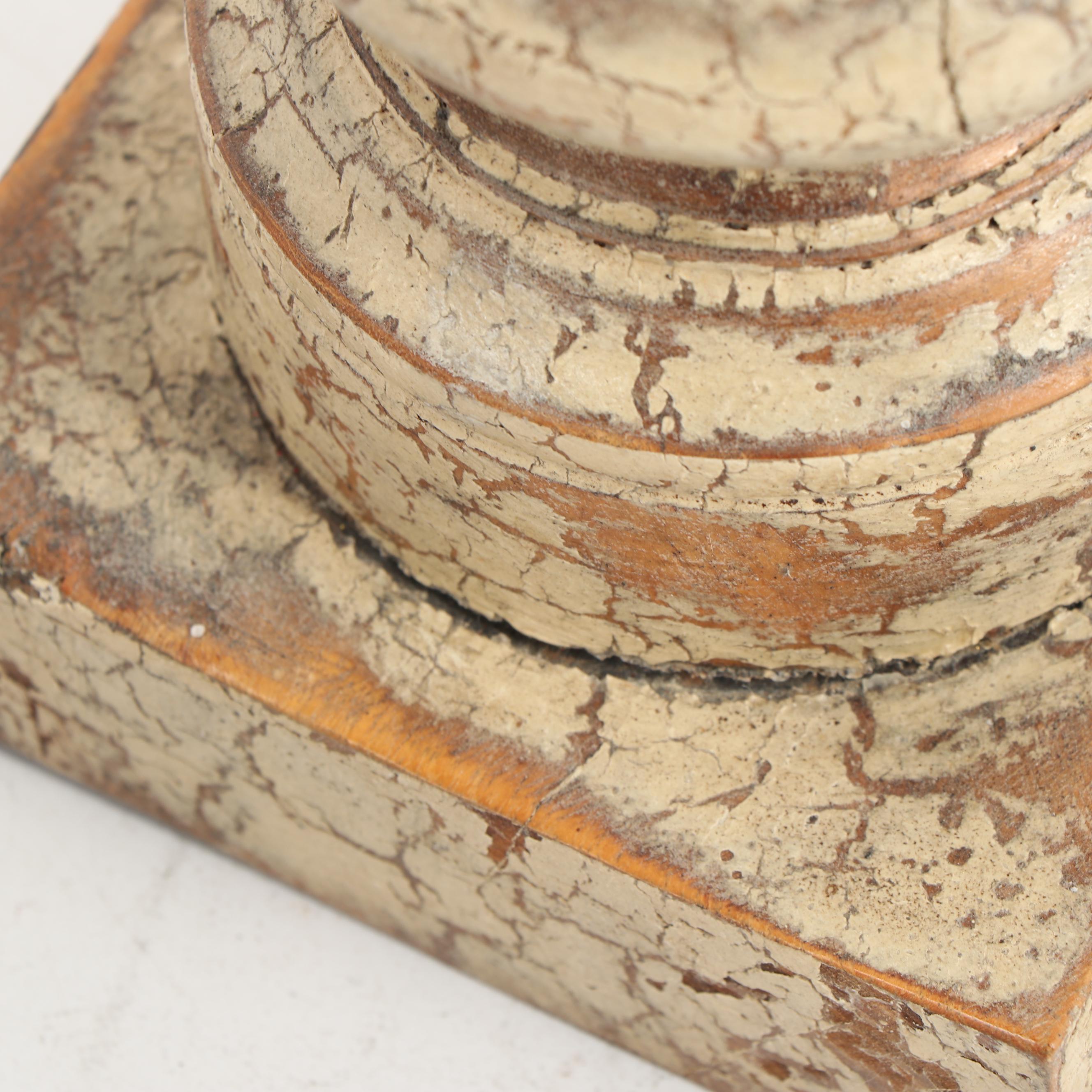 Antiqued Wooden Pricket Candle Stands