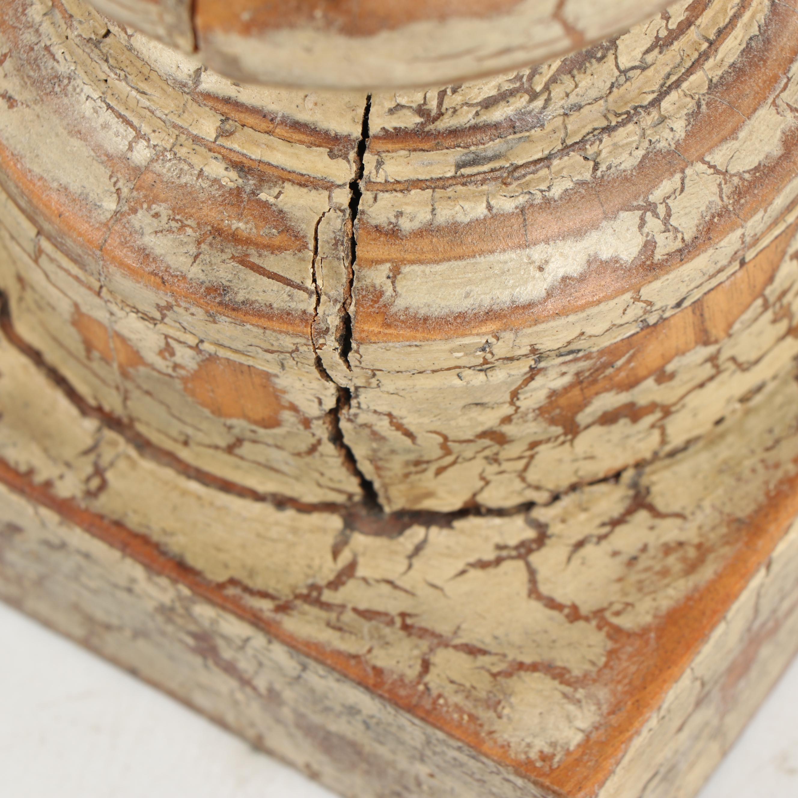 Antiqued Wooden Pricket Candle Stands