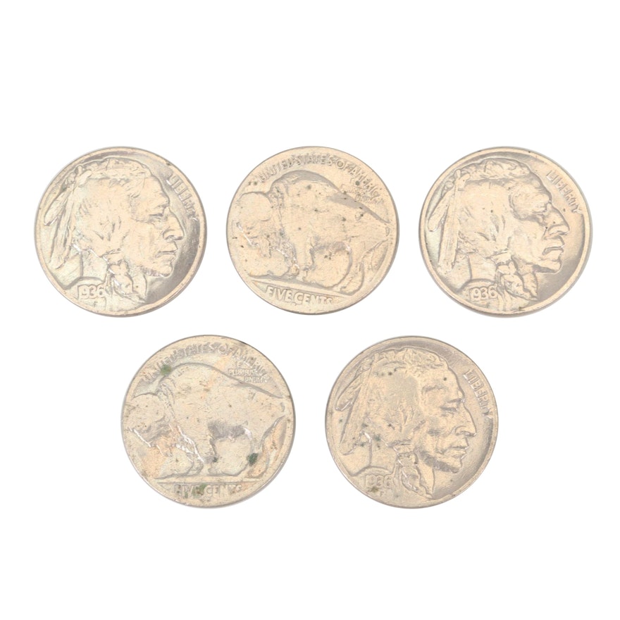 1936 Buffalo Nickel Button Covers