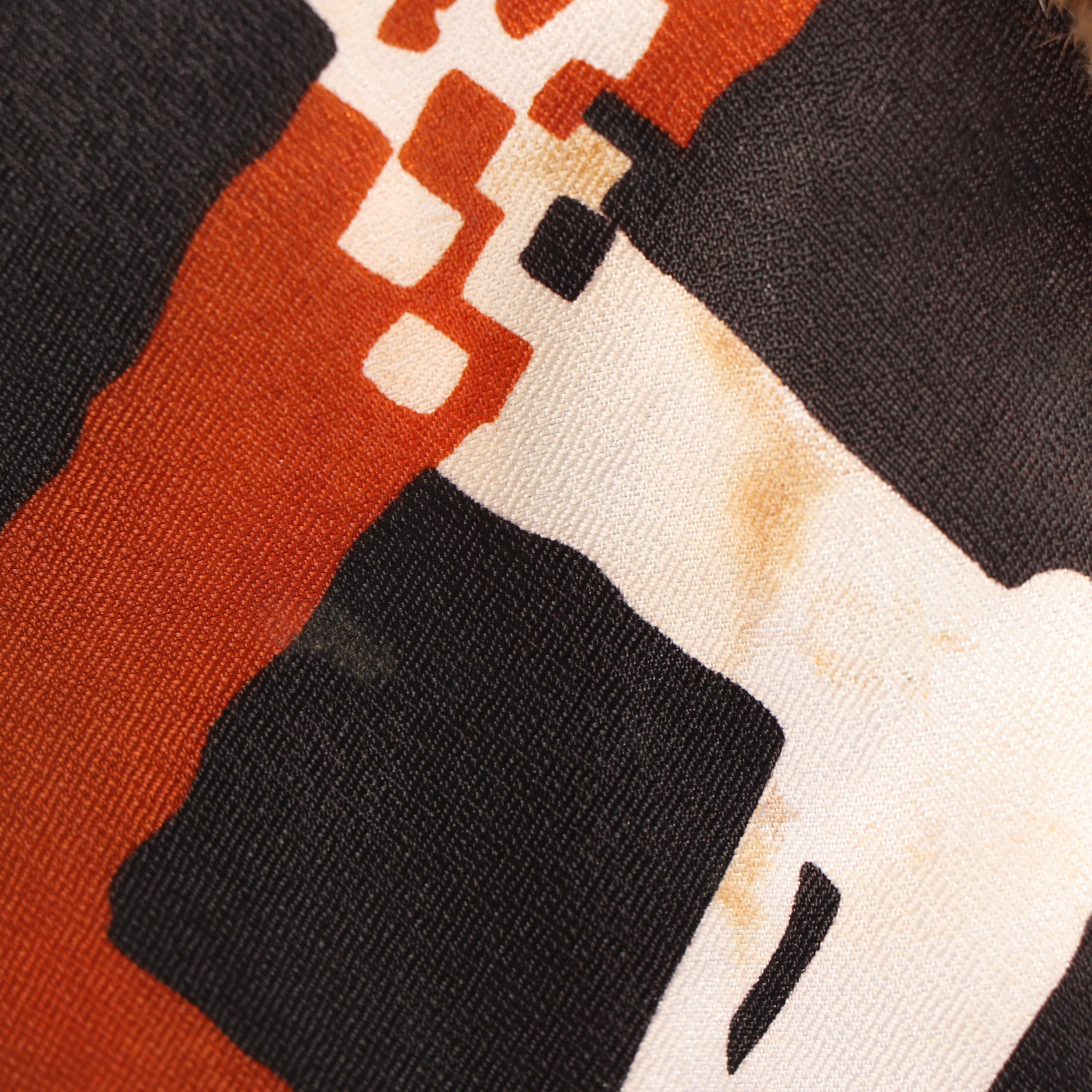 Vintage Diamond Pattern Pastel and Platinum Mink Fur and Leather Coat