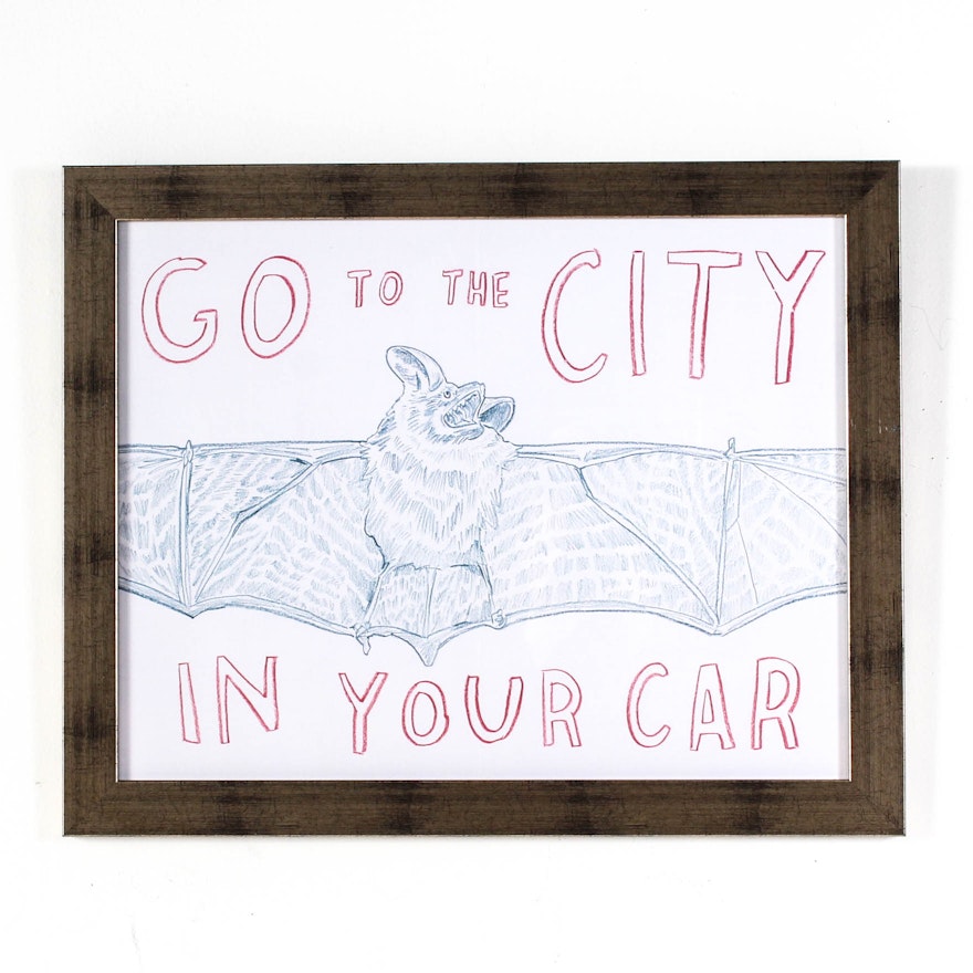 Offset Lithograph after Dave Eggers "Go to the City in Your Car"