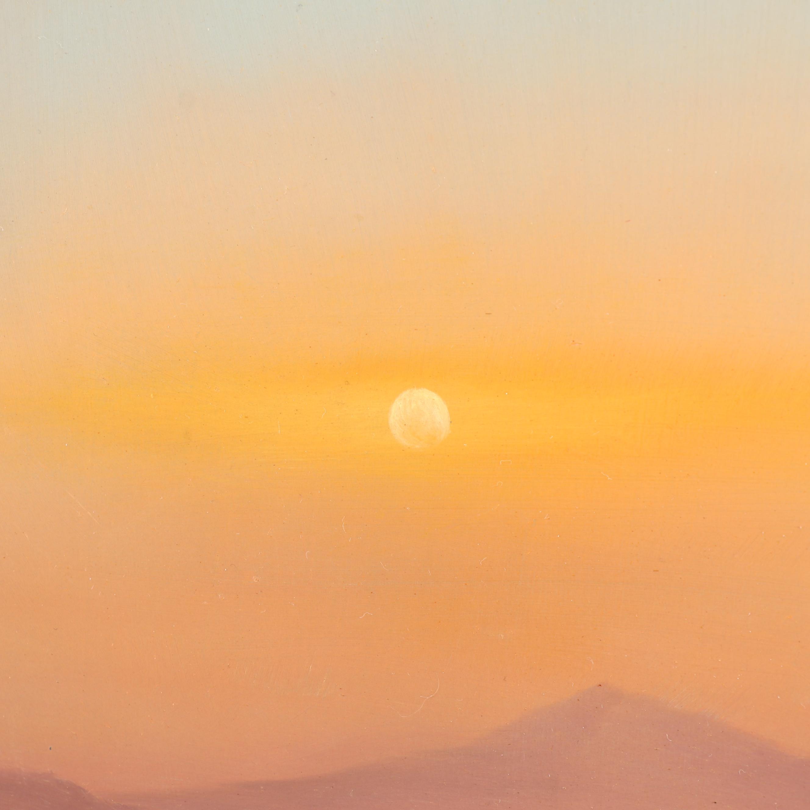 D.R. Parker Western Landscape with Rider Oil Painting