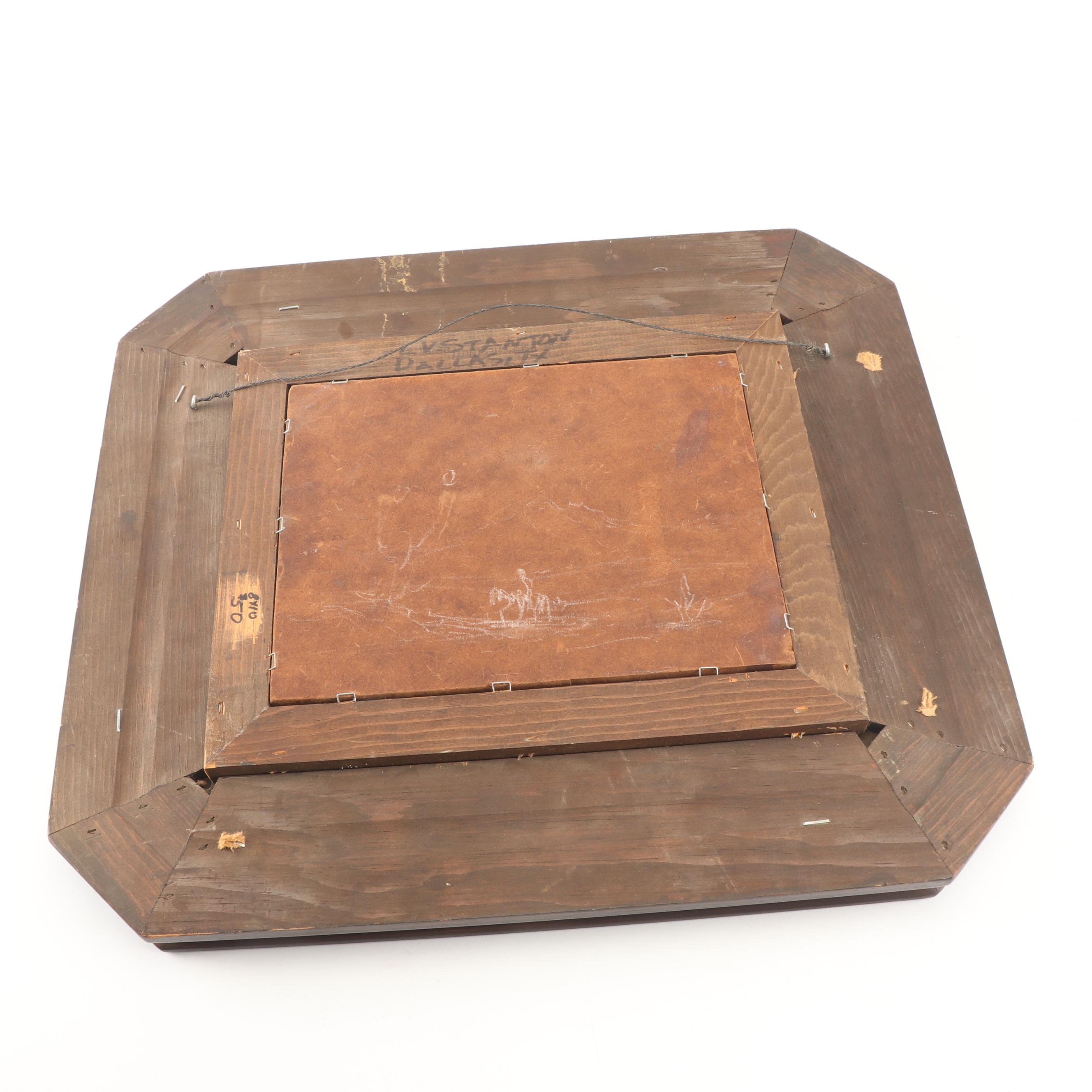 D.R. Parker Western Landscape with Rider Oil Painting