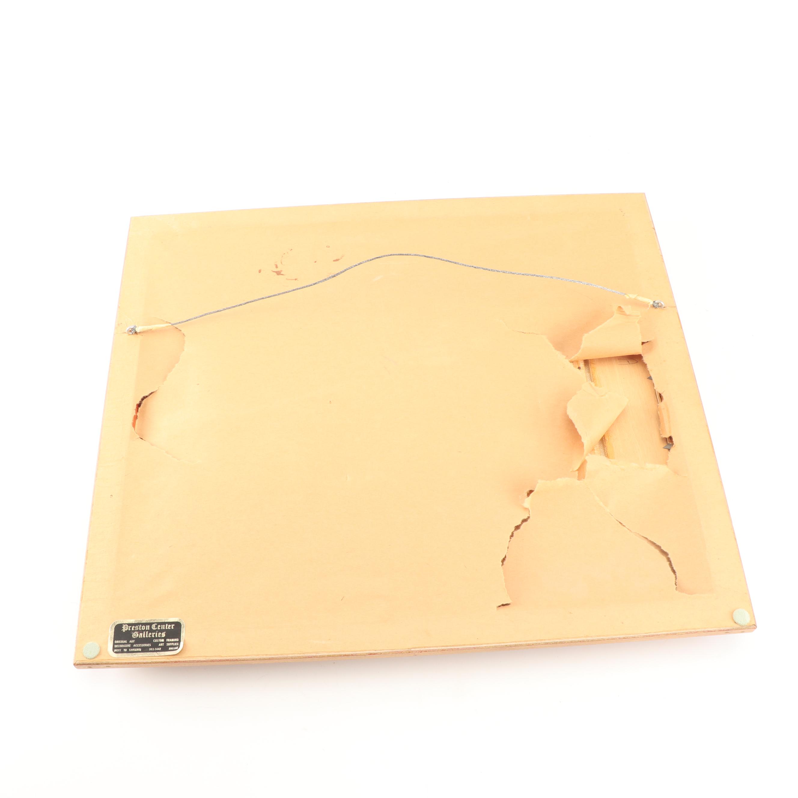 Vintage Oil Painting of Street Cafe Scene