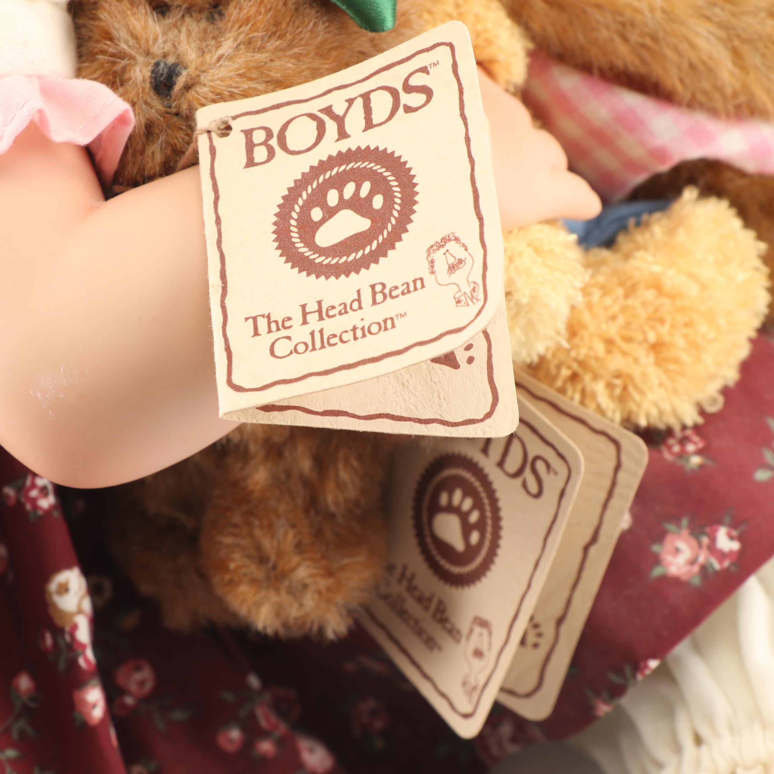 Danbury Mint "Rosie" Porcelain Doll with Boyds Teddy Bear