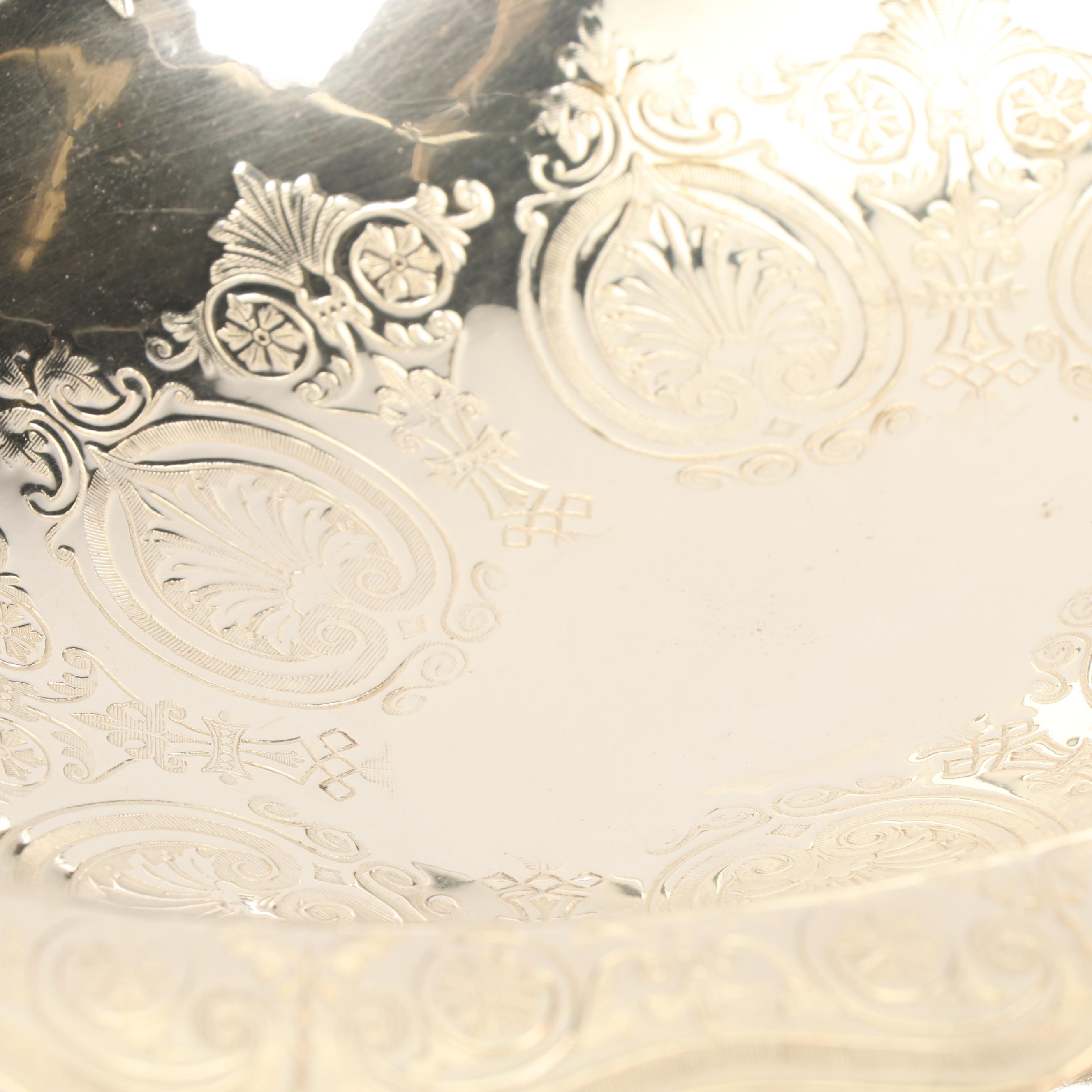 1950 Reed & Barton Vegetable Bowl with Other Silver Plate Serveware