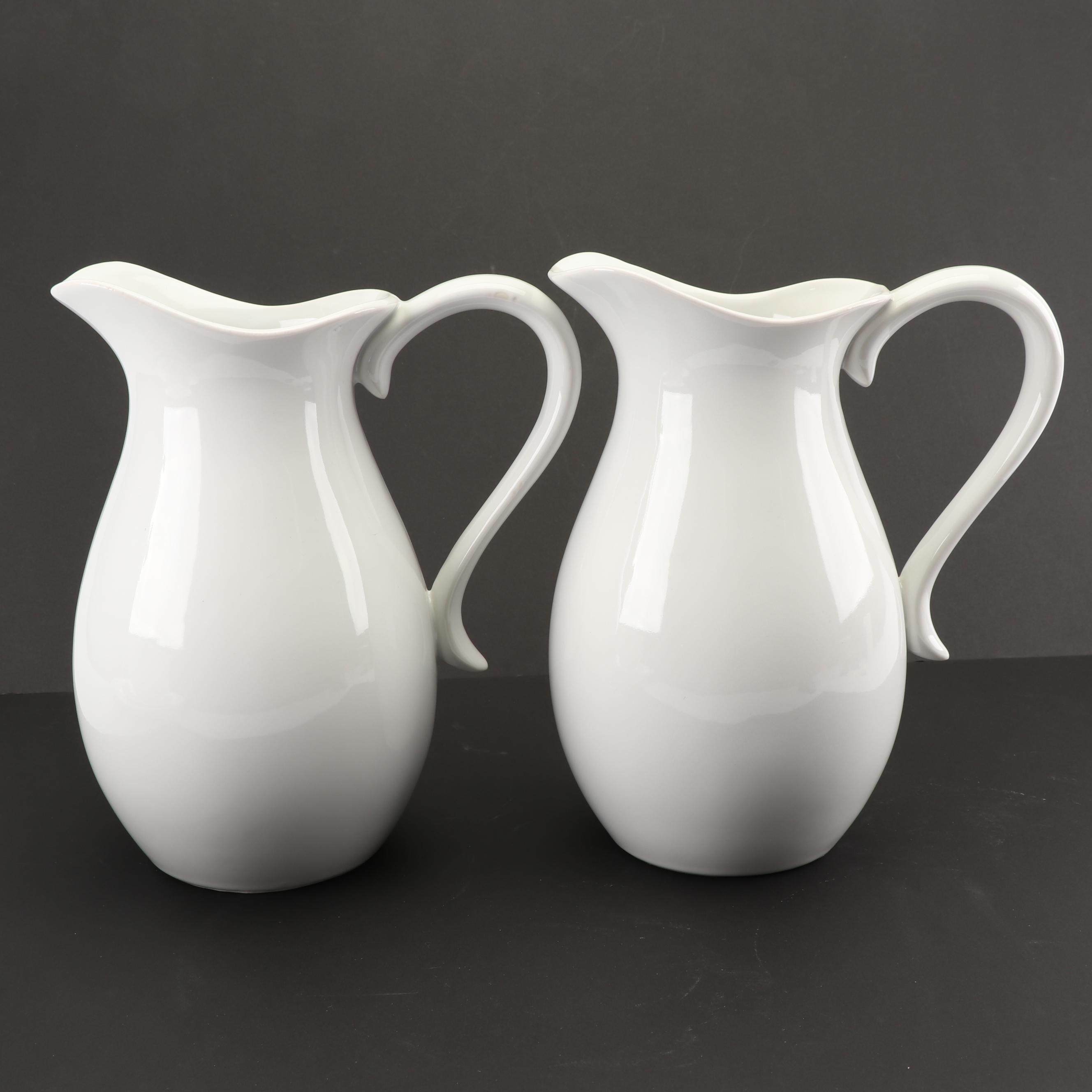 Contemporary White Porcelain Serving Pieces featuring Threshold