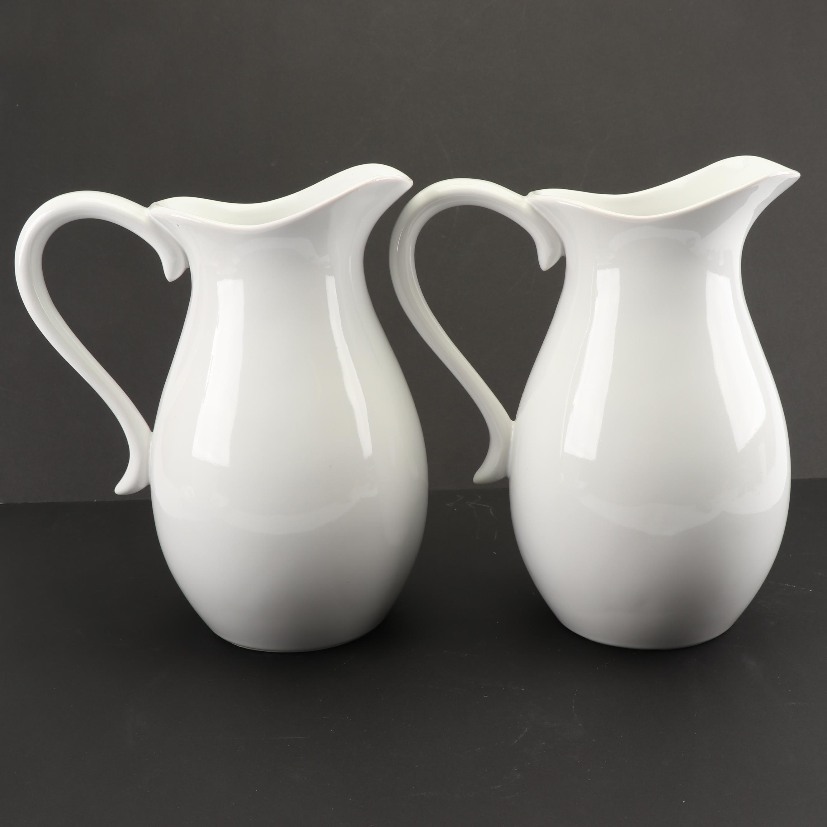 Contemporary White Porcelain Serving Pieces featuring Threshold