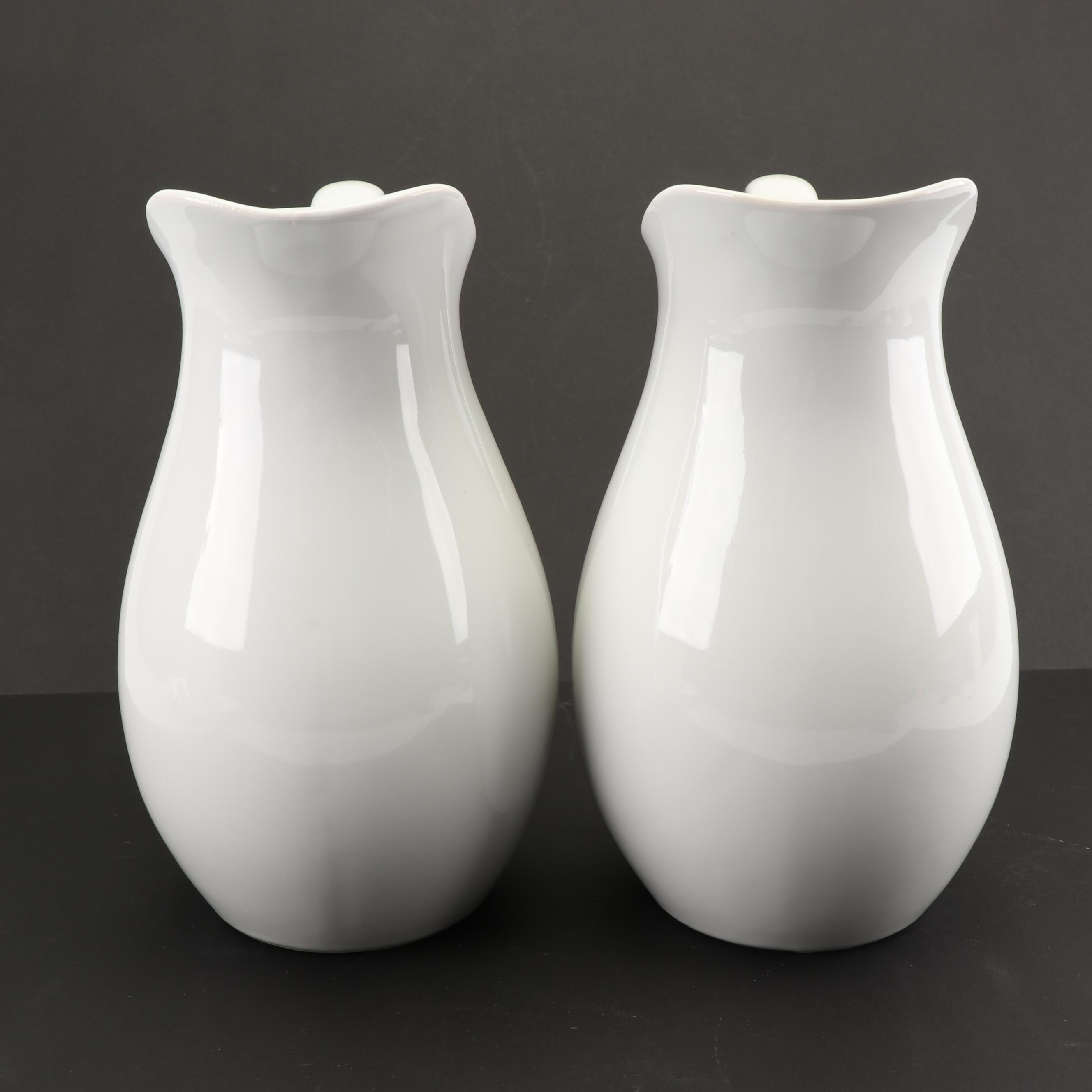 Contemporary White Porcelain Serving Pieces featuring Threshold