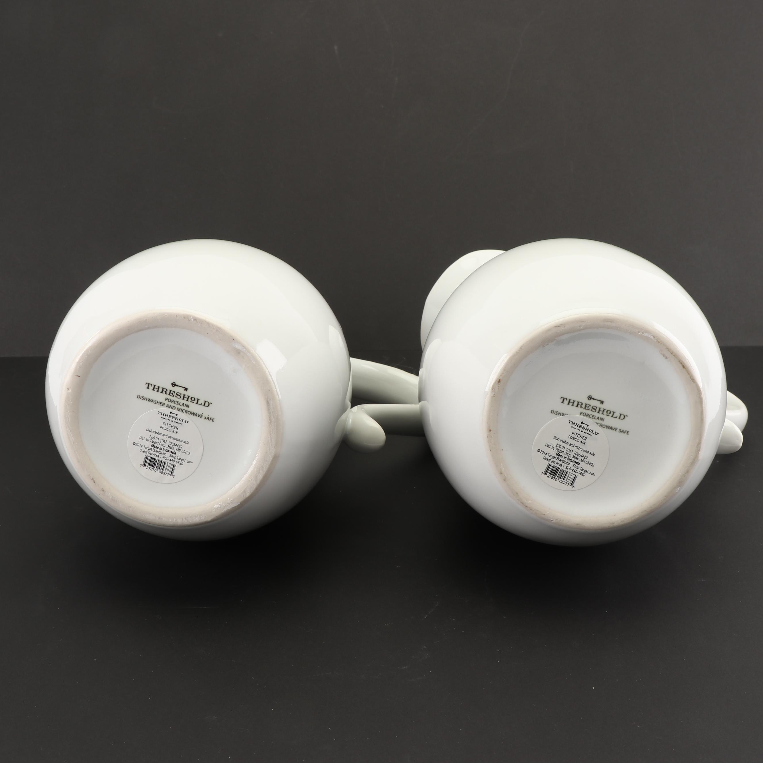 Contemporary White Porcelain Serving Pieces featuring Threshold