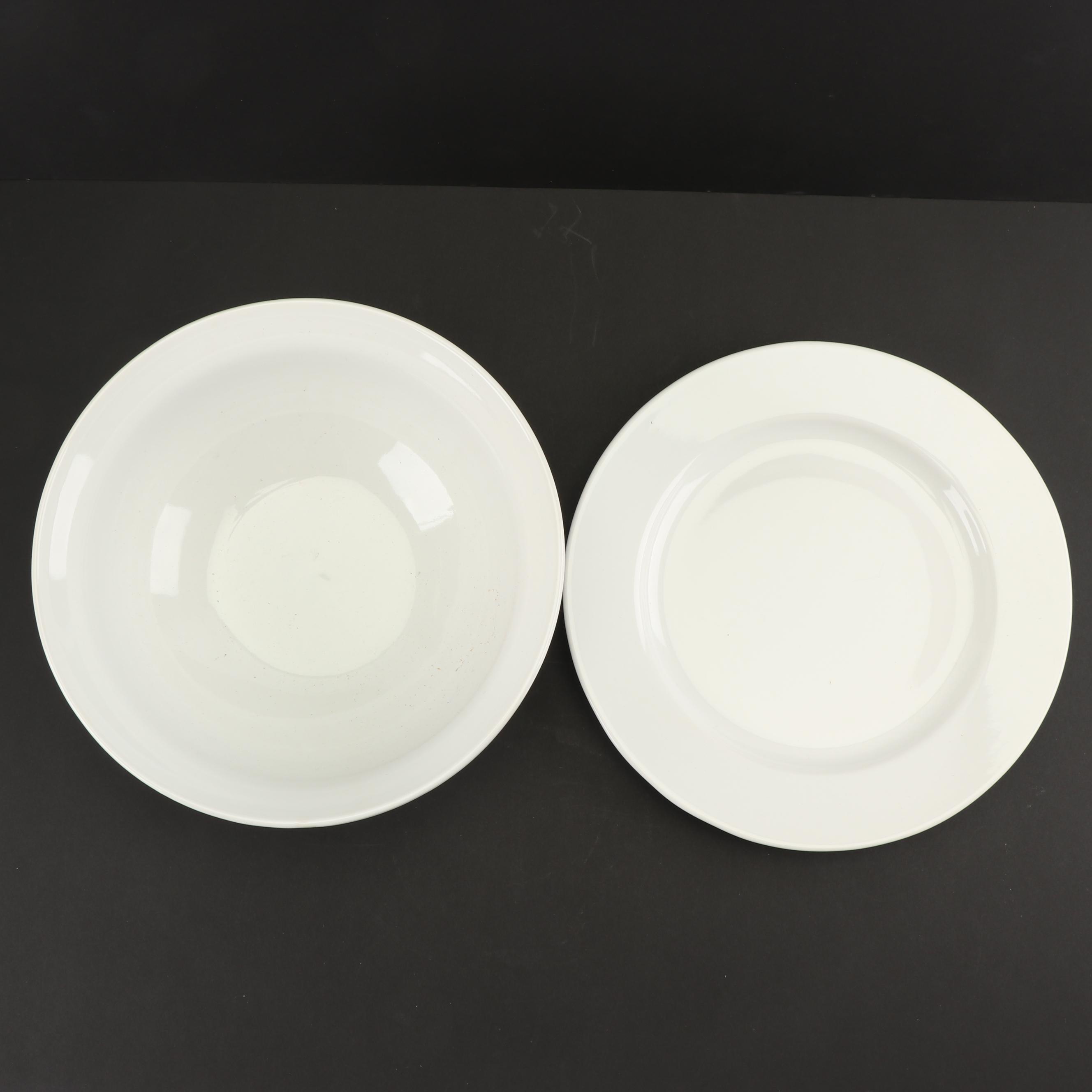 Contemporary White Porcelain Serving Pieces featuring Threshold