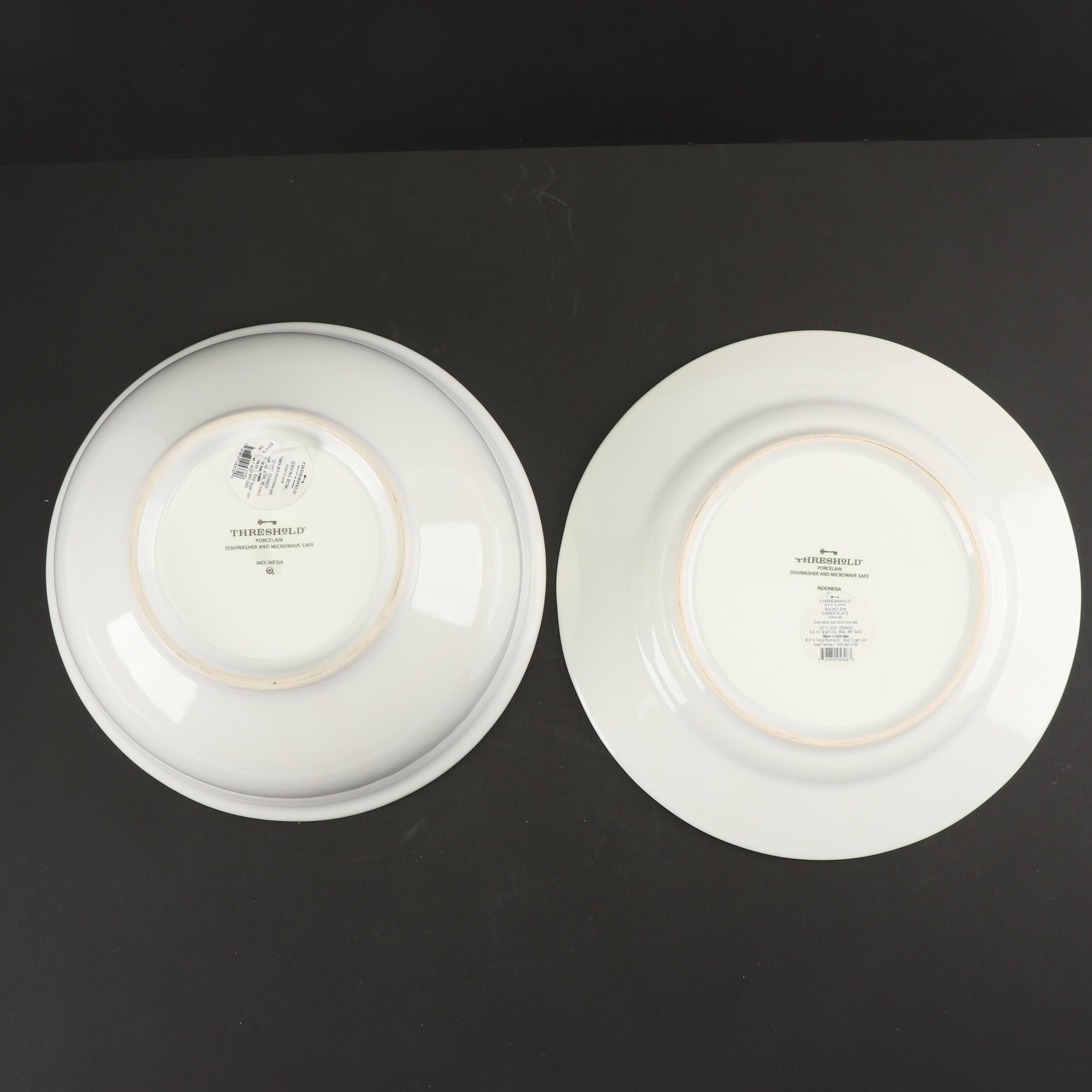 Contemporary White Porcelain Serving Pieces featuring Threshold