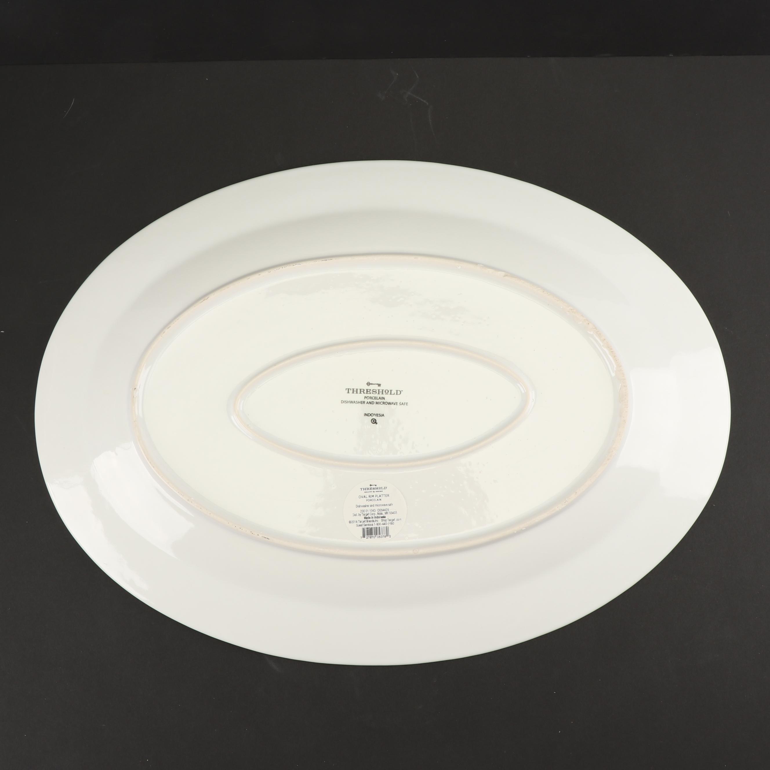 Contemporary White Porcelain Serving Pieces featuring Threshold
