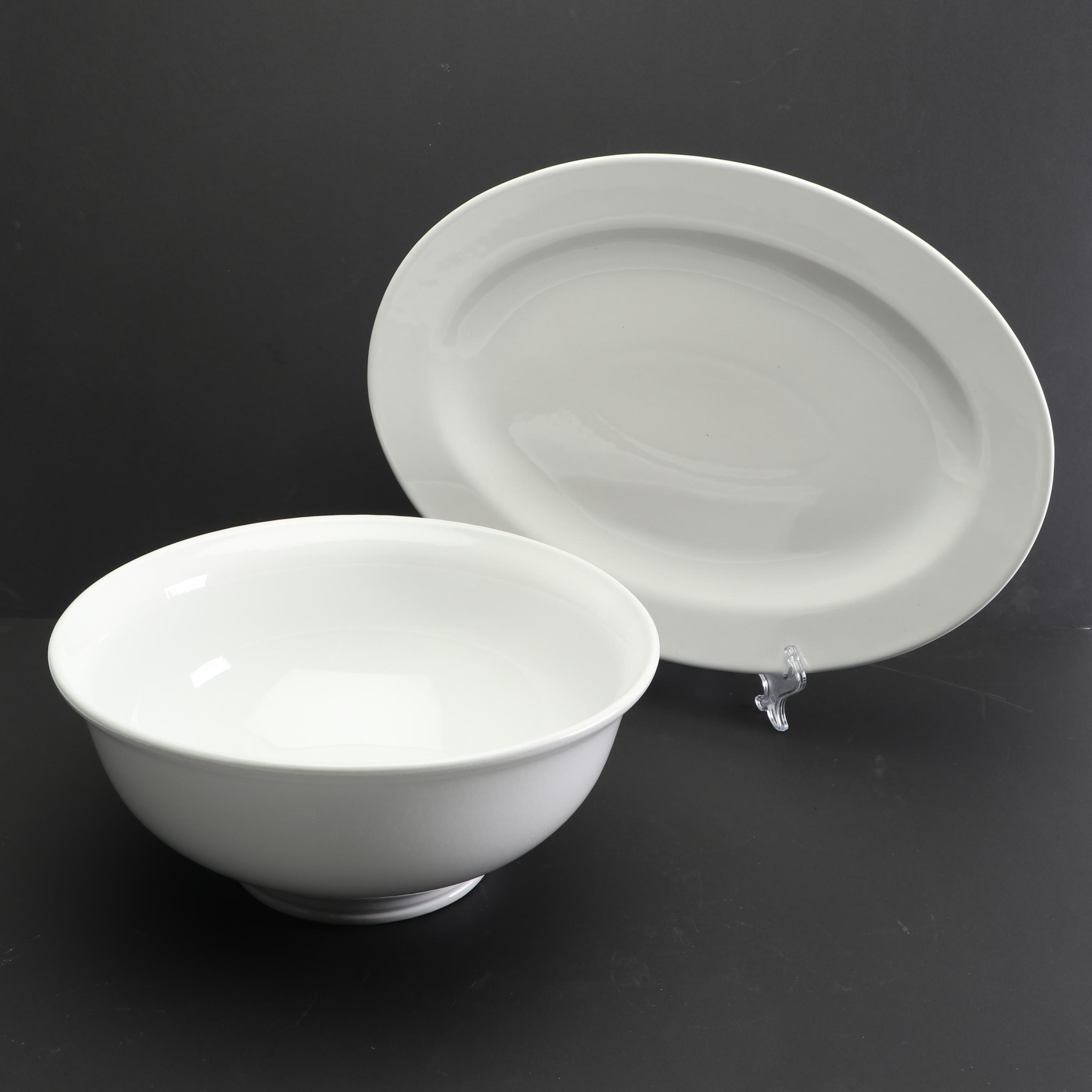Contemporary White Porcelain Serveware featuring Threshold