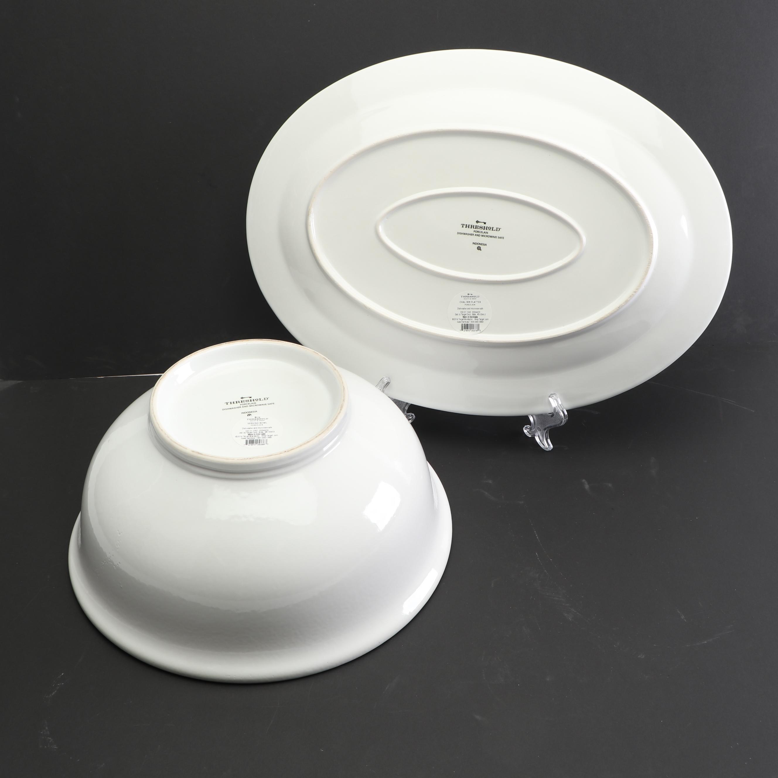 Contemporary White Porcelain Serveware featuring Threshold