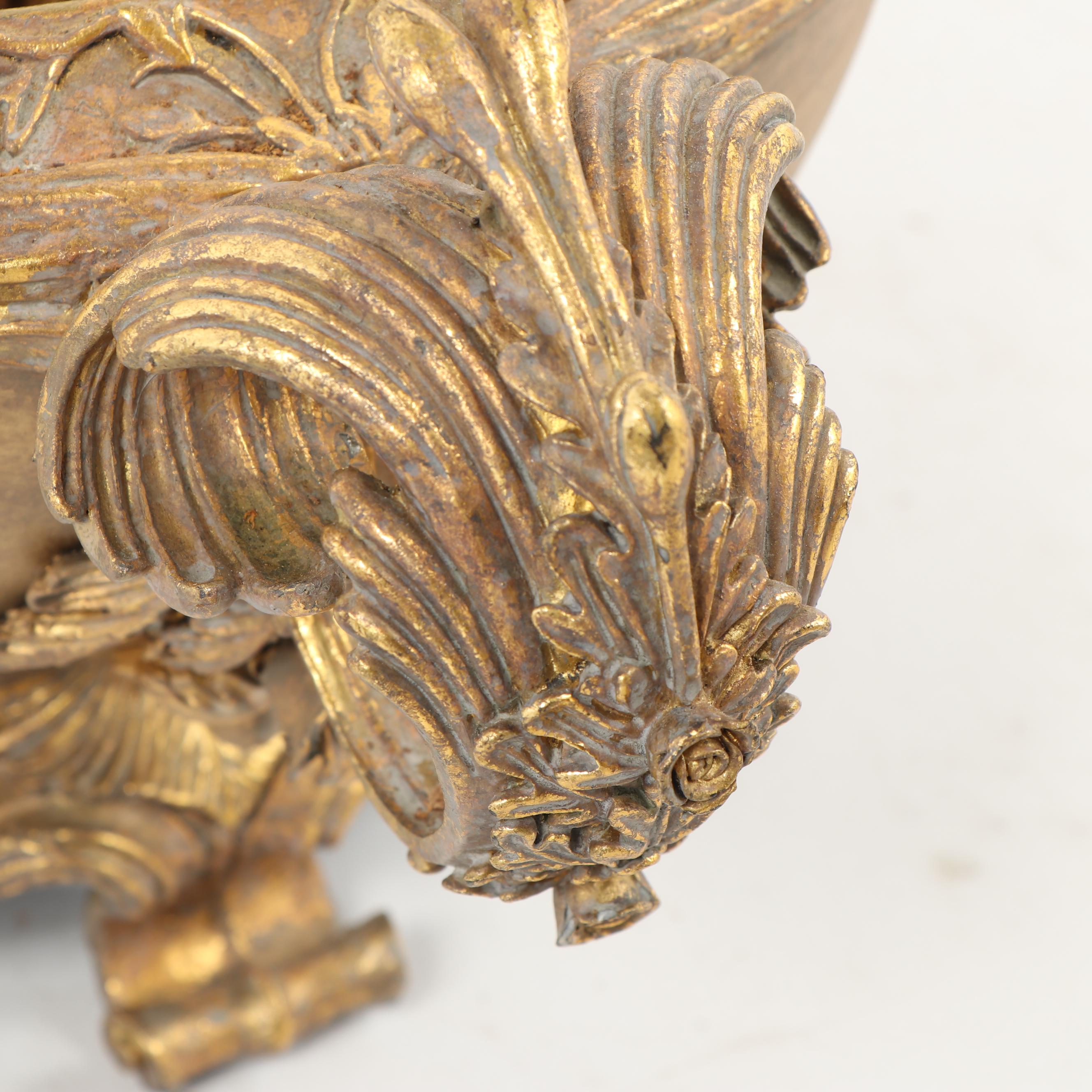 Contemporary Gold Painted Urn with Faux Orchid Floral Arrangement