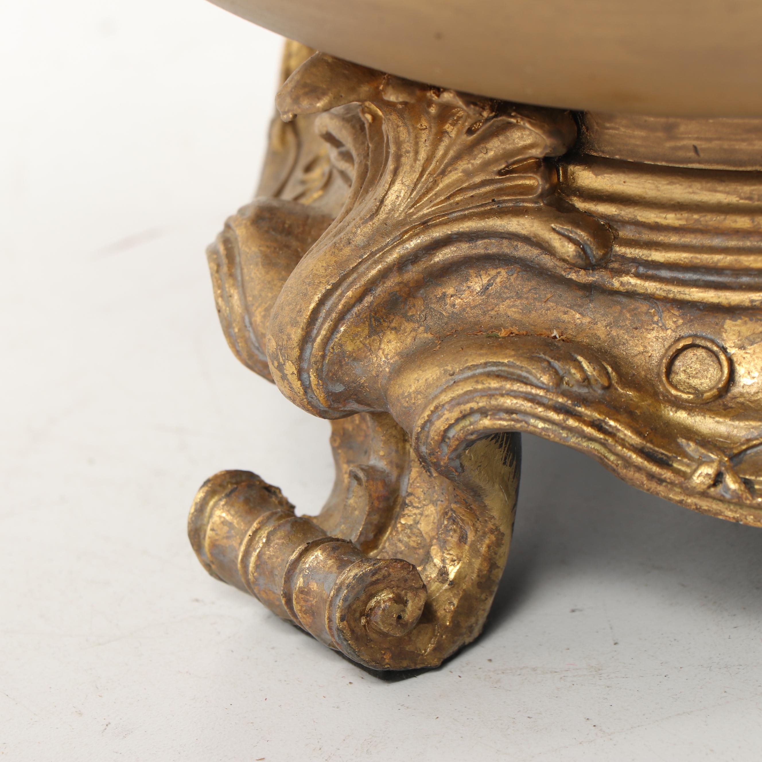 Contemporary Gold Painted Urn with Faux Orchid Floral Arrangement