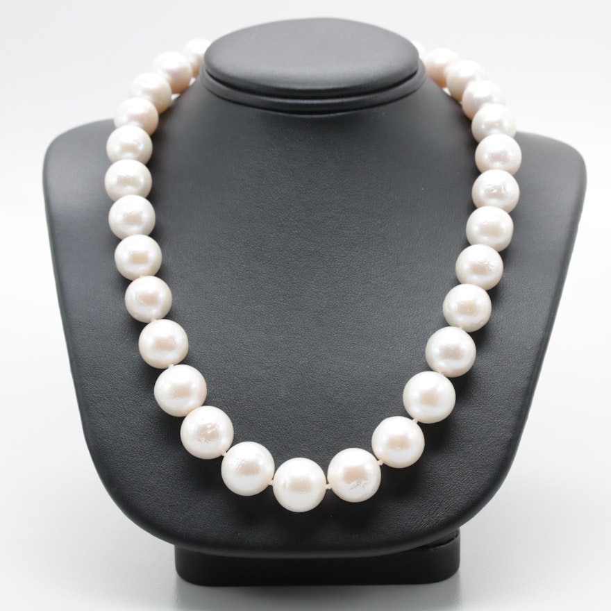 14K Yellow Gold Cultured Pearl Necklace