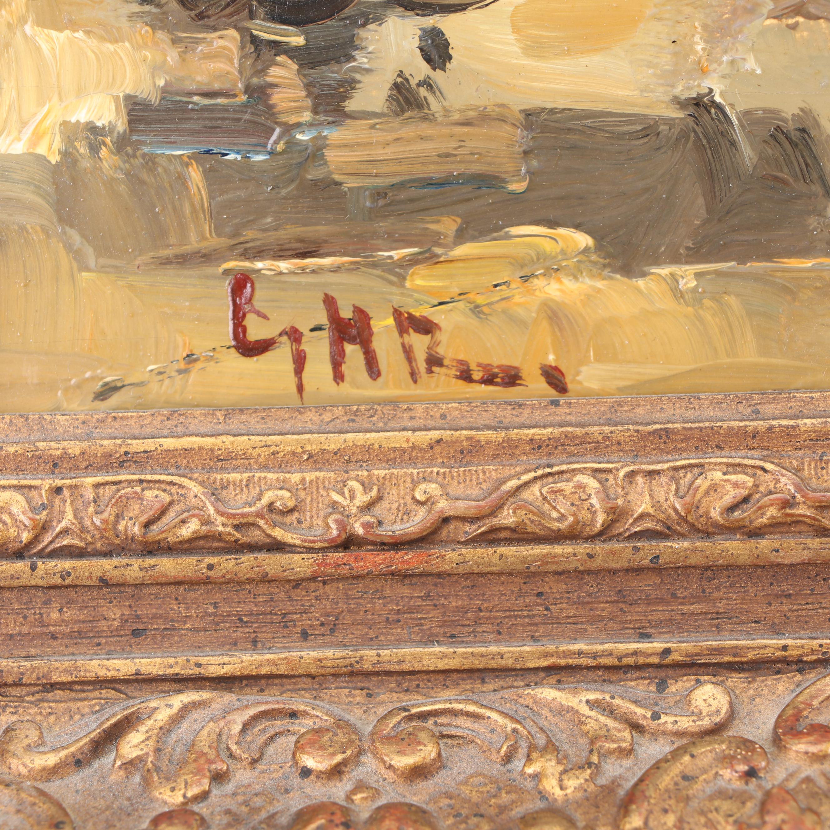 19th Century Oil Paintings of Flower Vendors