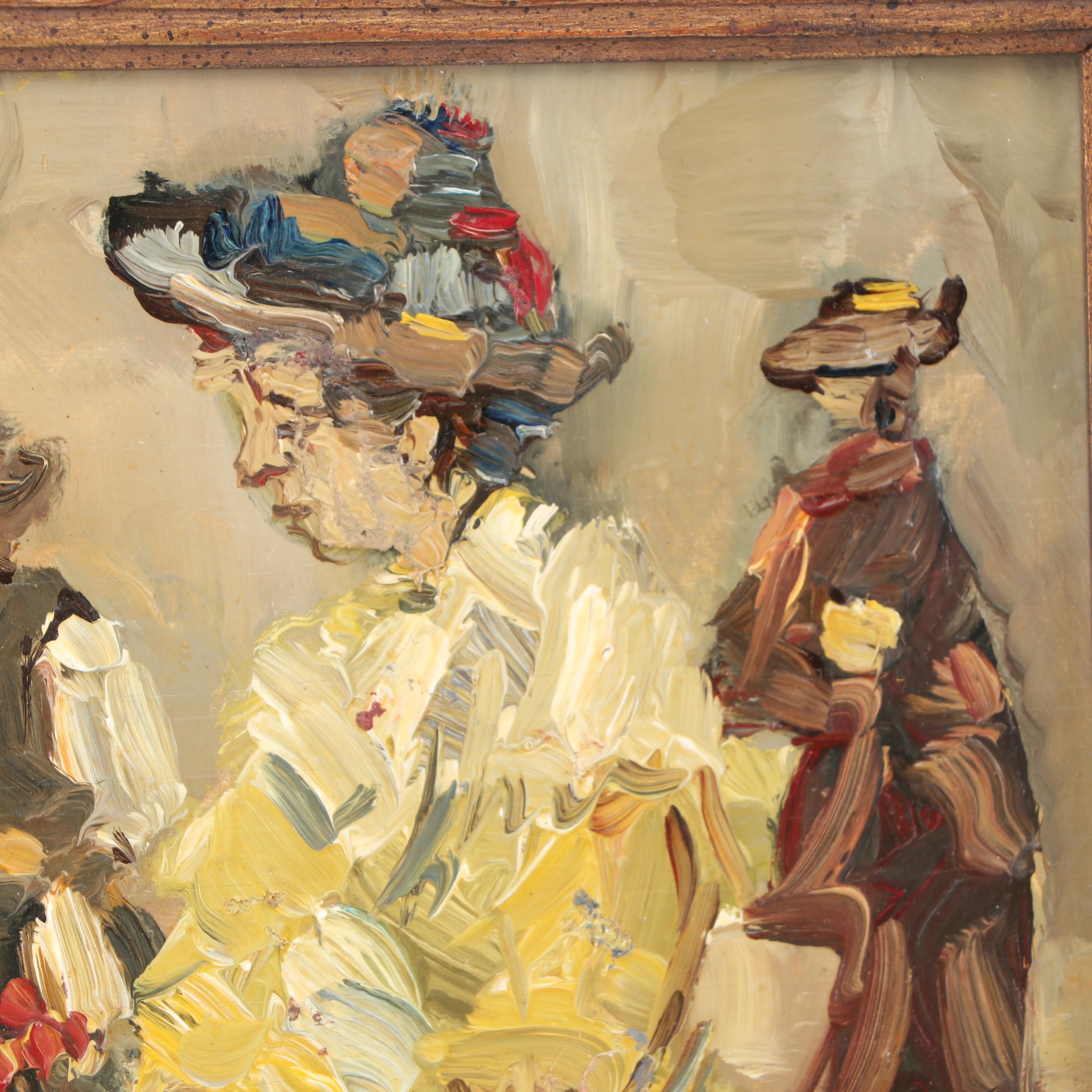 19th Century Oil Paintings of Flower Vendors