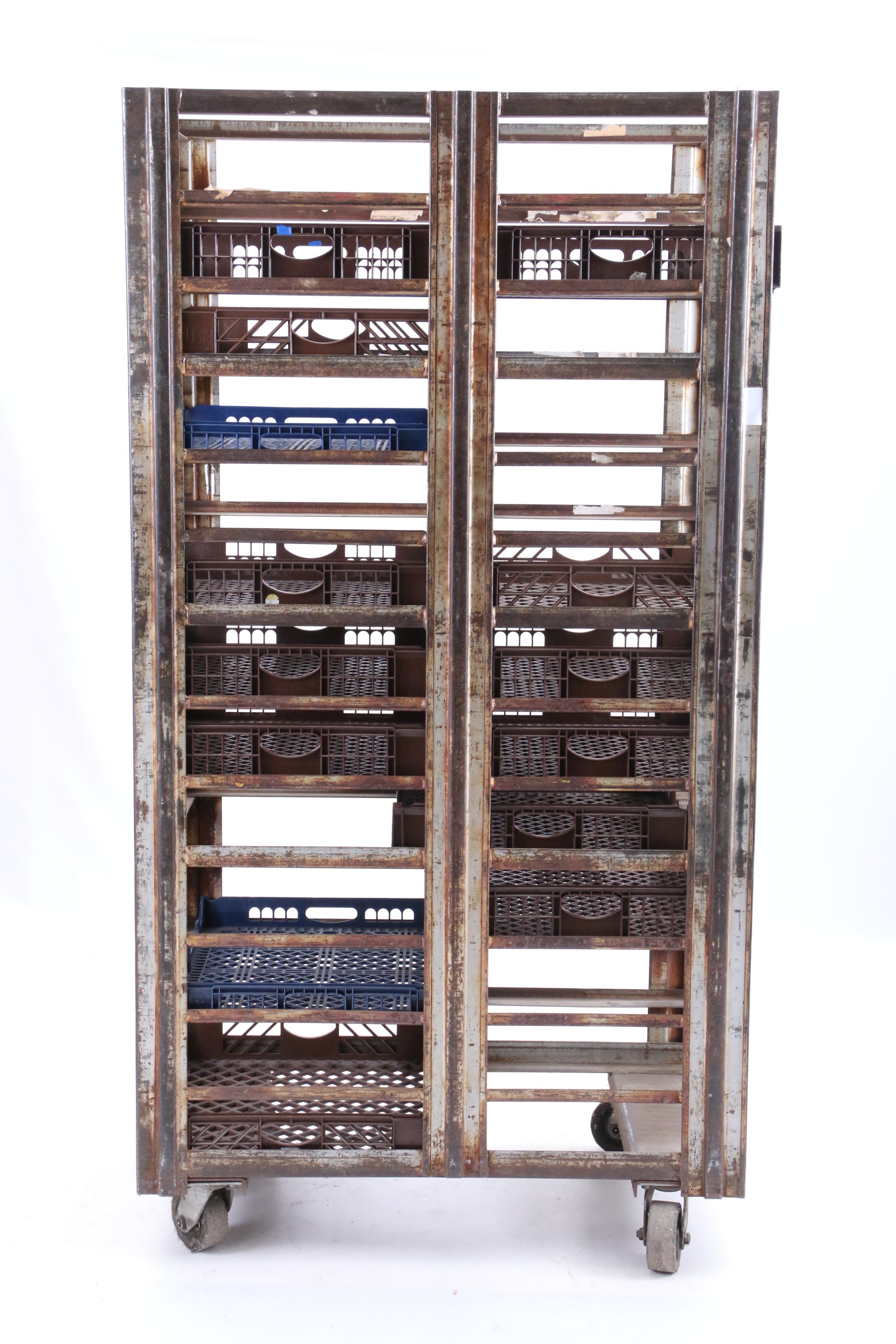 Vintage Industrial Rolling Bread Carts