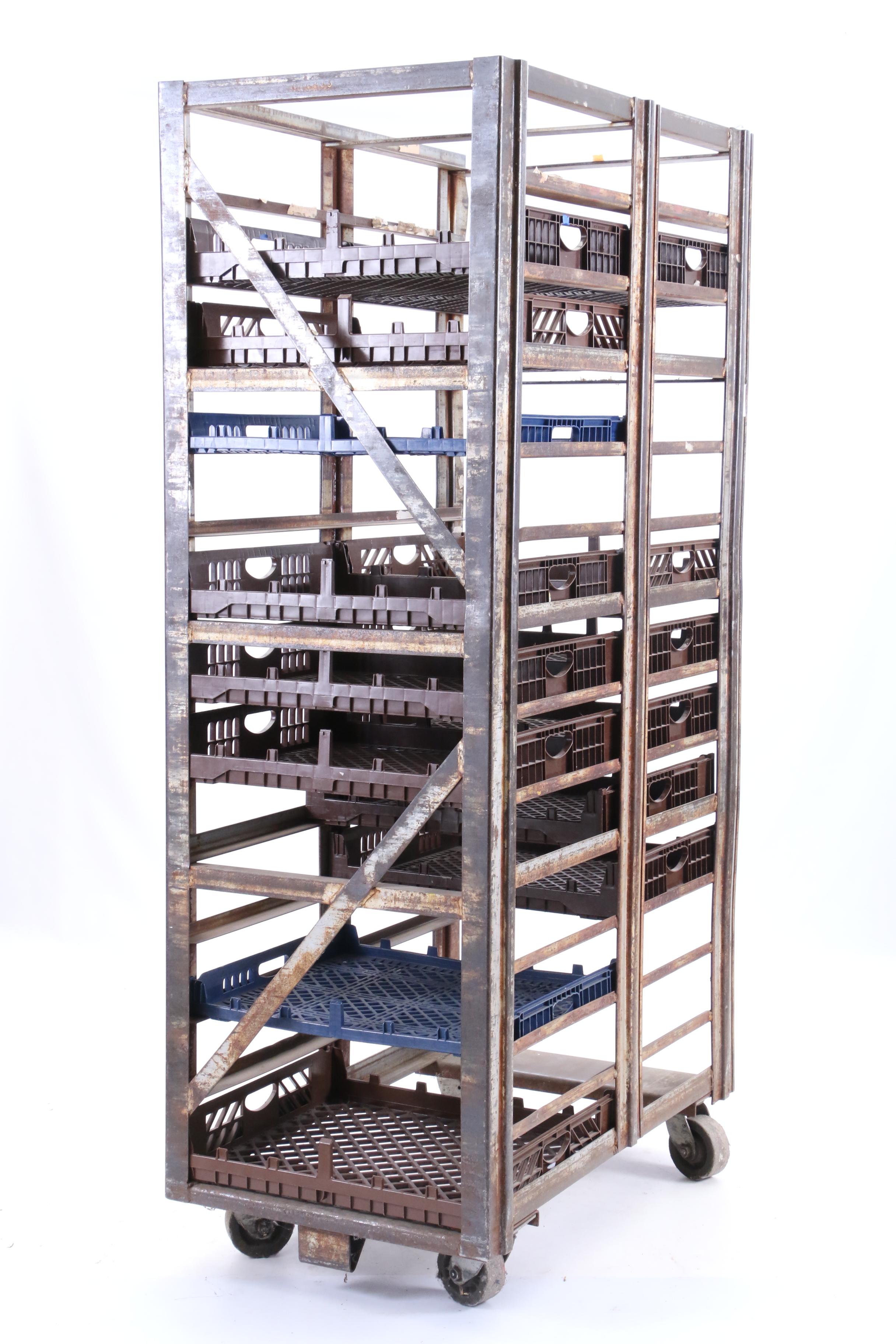 Vintage Industrial Rolling Bread Carts