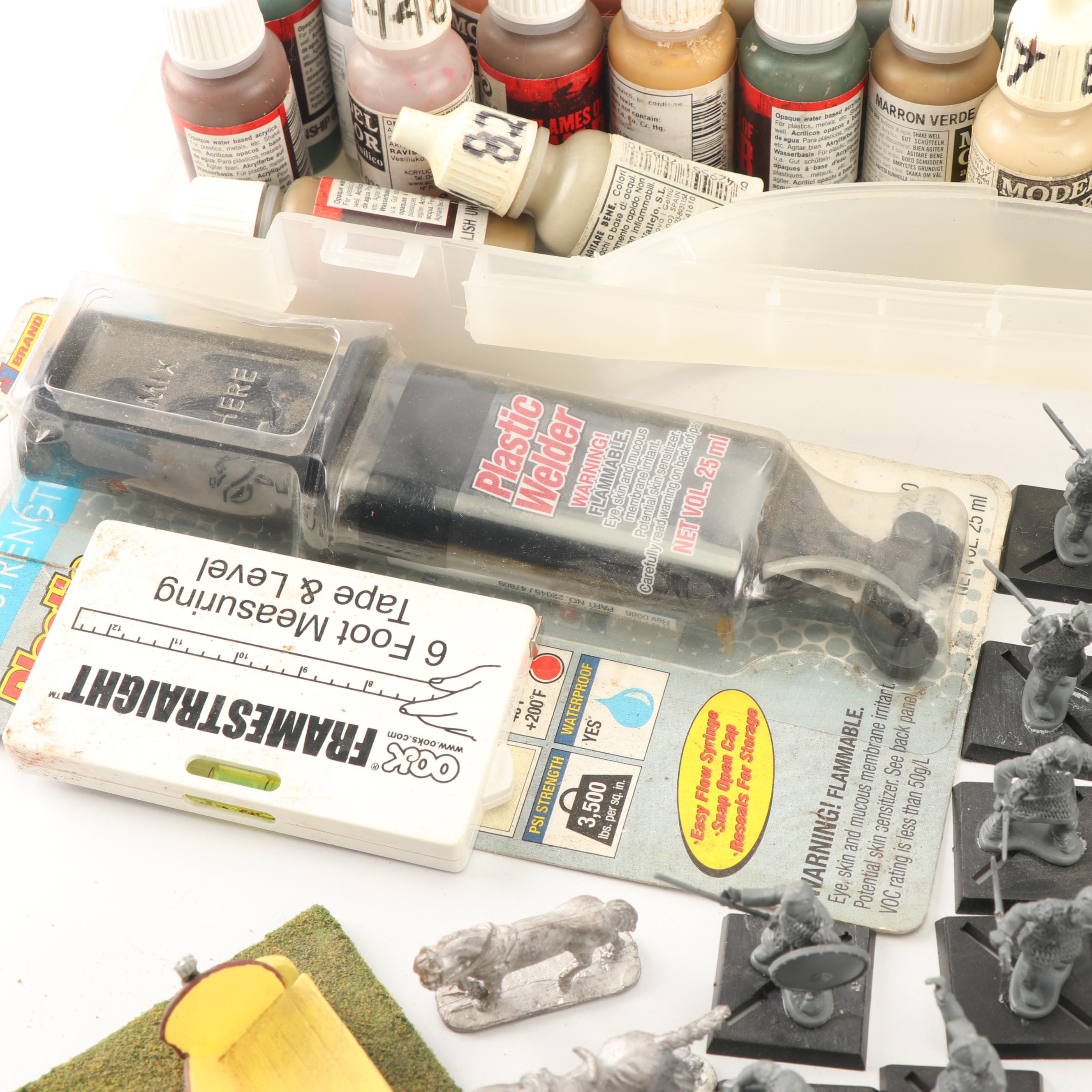 Miniature Painted Soldiers with Hobby Supplies