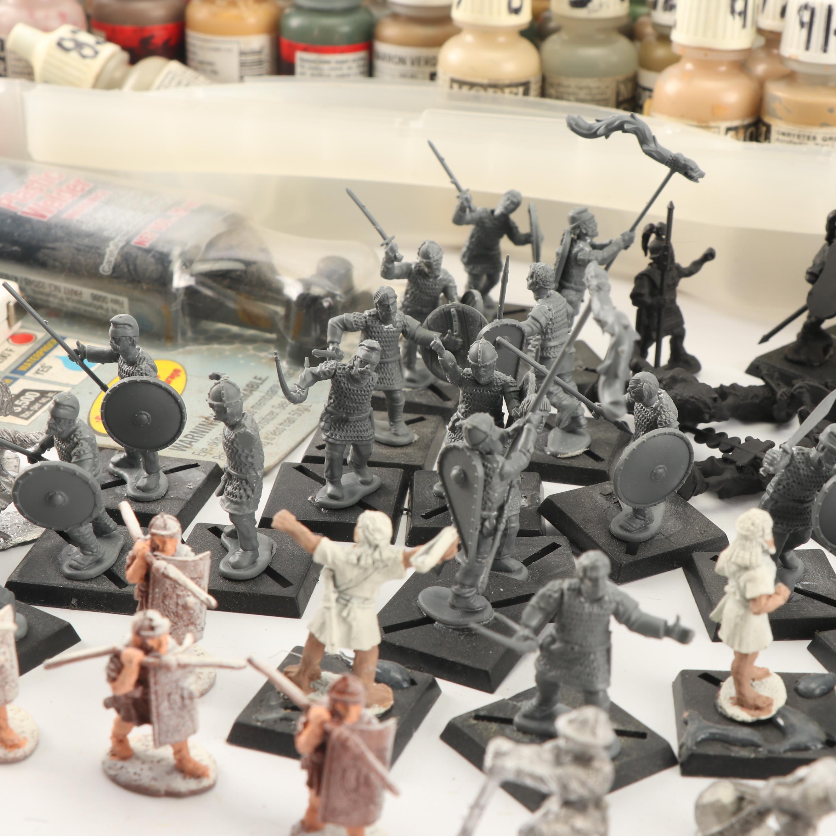 Miniature Painted Soldiers with Hobby Supplies