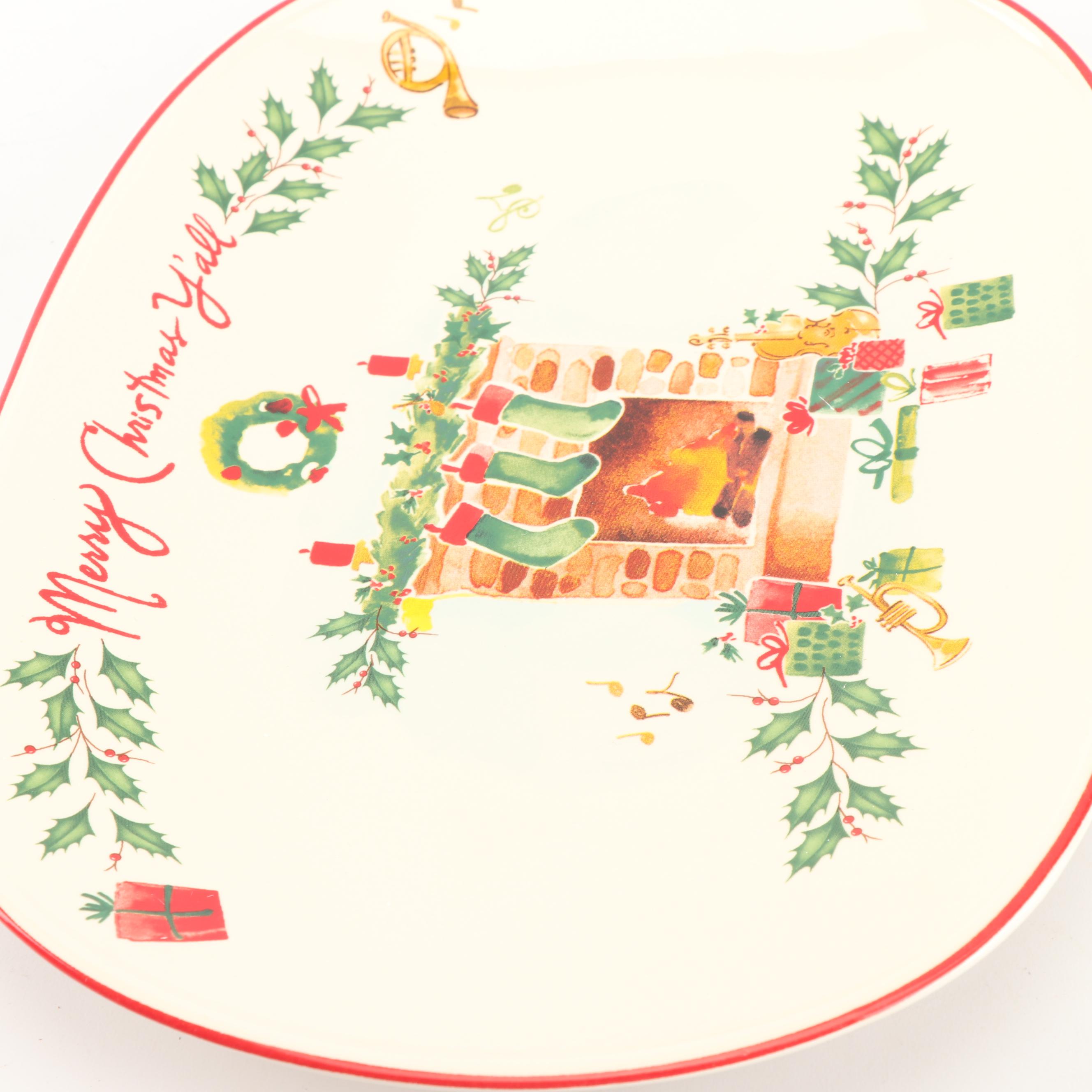 Lenox "Merry Christmas Ya'll" Ceramic Serving Platter
