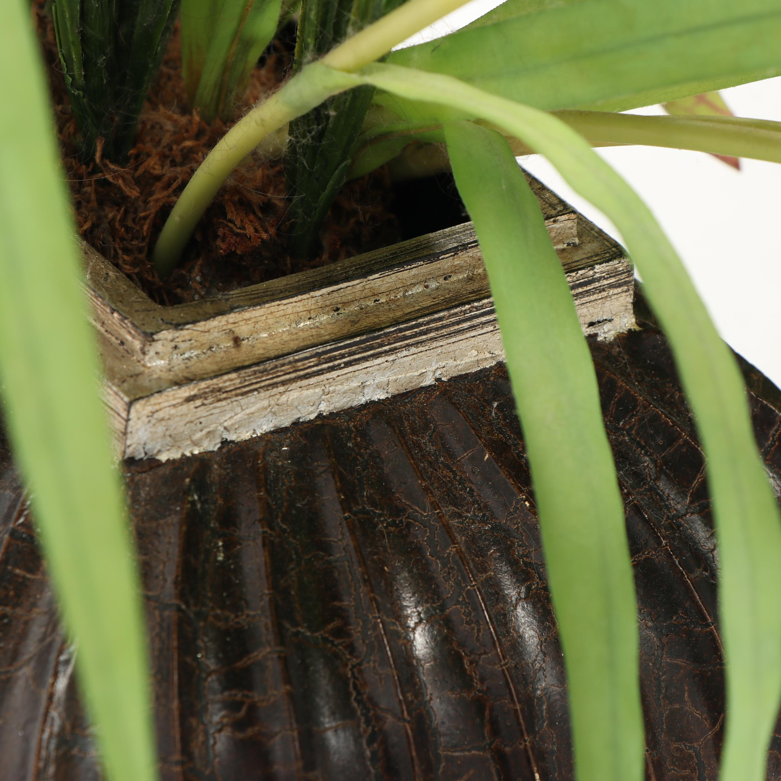 Textured Planter with Artificial Crocus Floral Arrangement