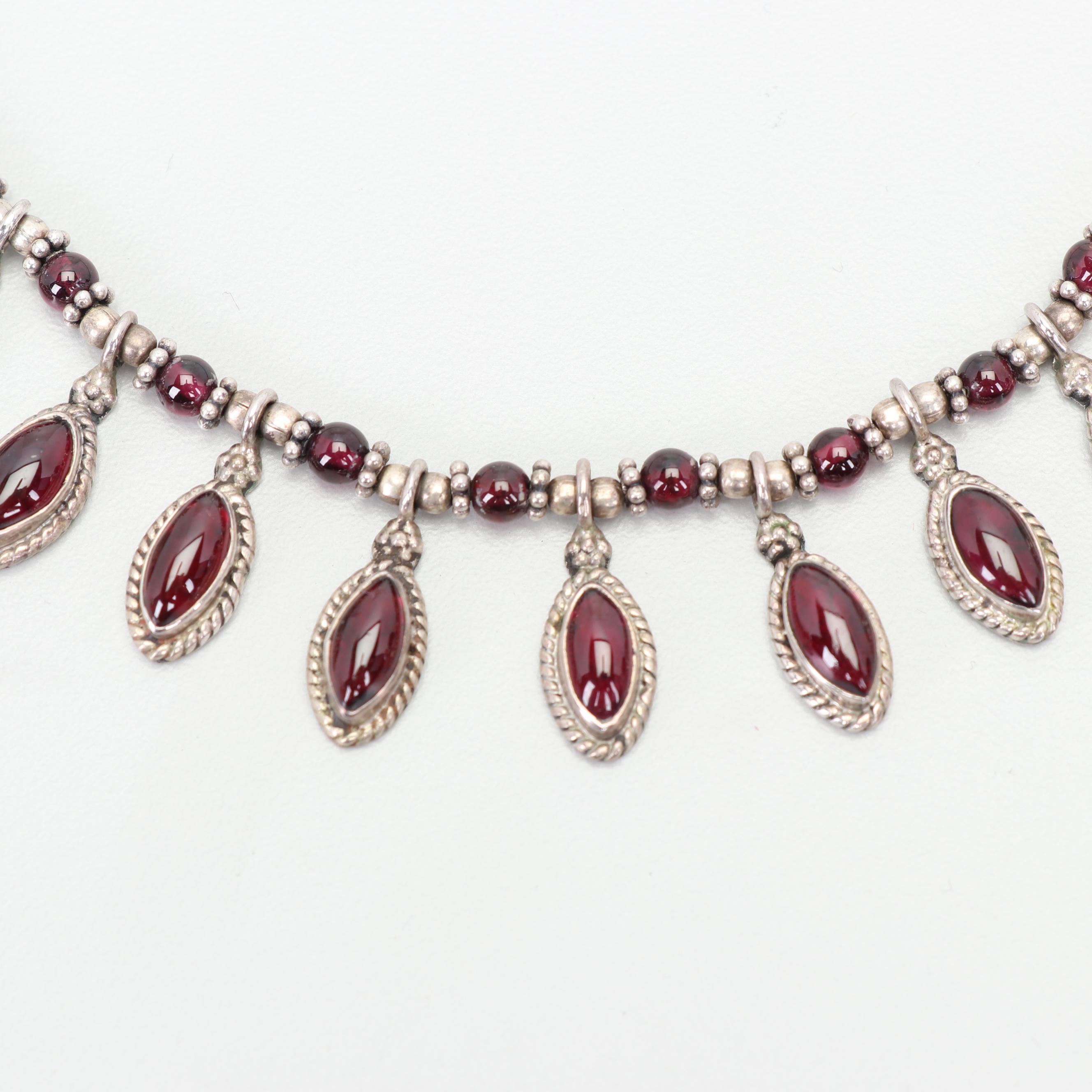 Sterling Silver Garnet Necklace