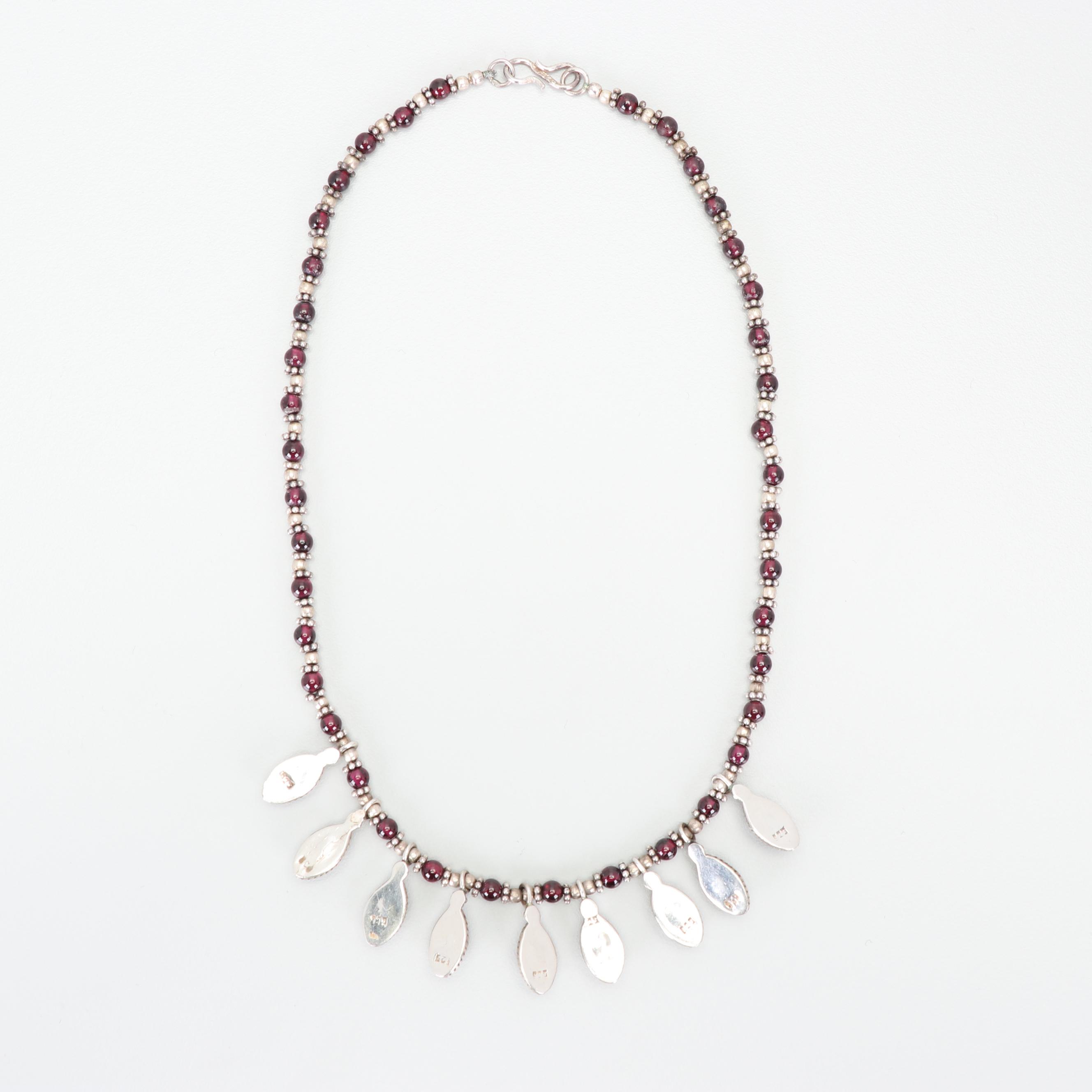 Sterling Silver Garnet Necklace