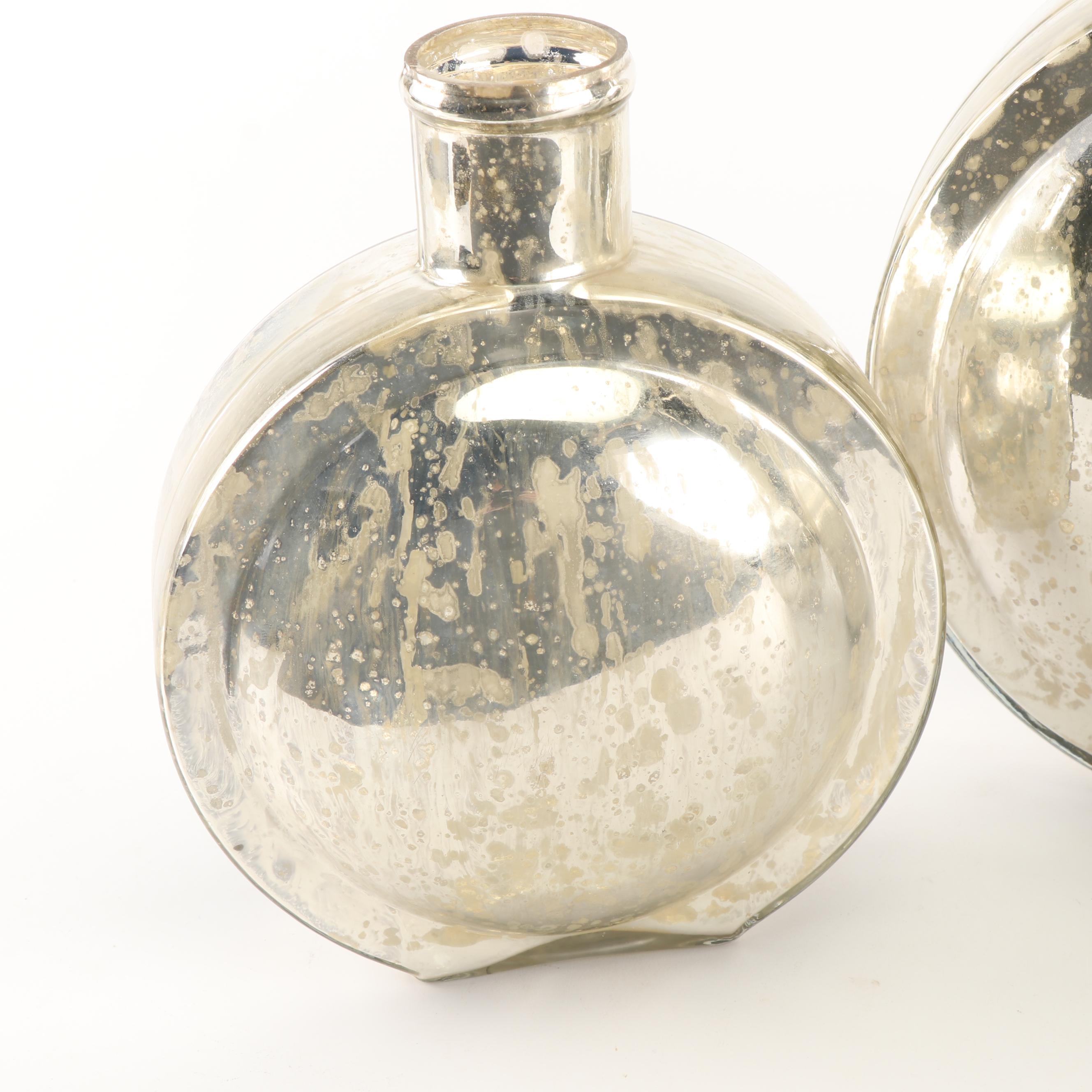 Mercury Glass Style Decorative Bottles