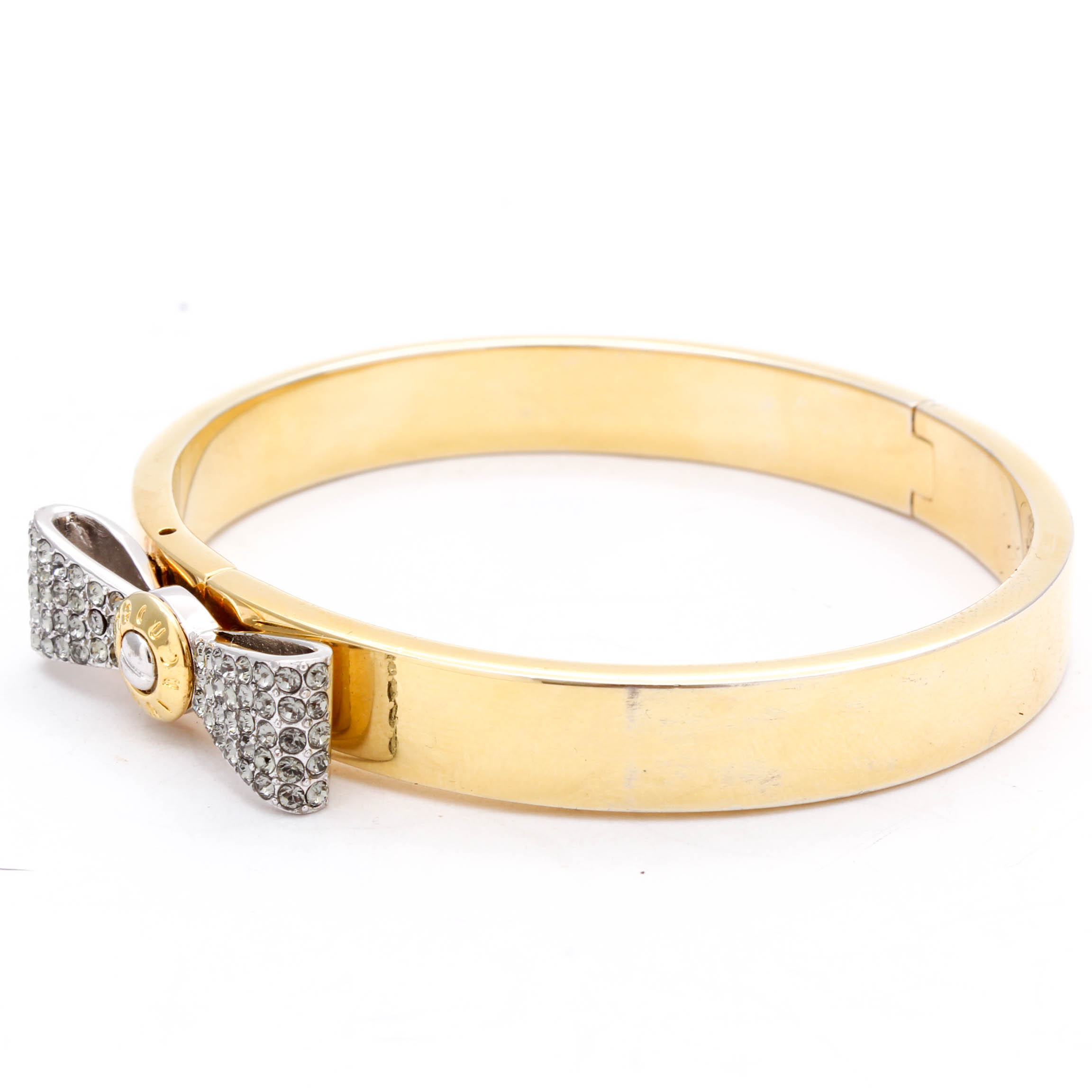 Henri Bendel Gold Tone Hinged Bracelet